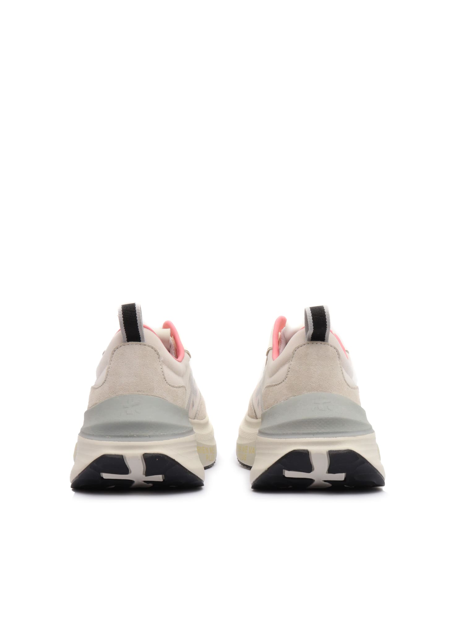 Premiata Hill Sneakers In Beige Suede And Fabric In White
