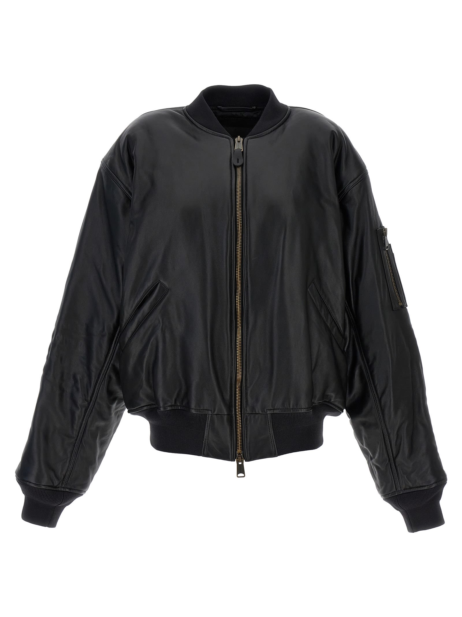 Balenciaga Leather Bomber Jacket Smart Closet
