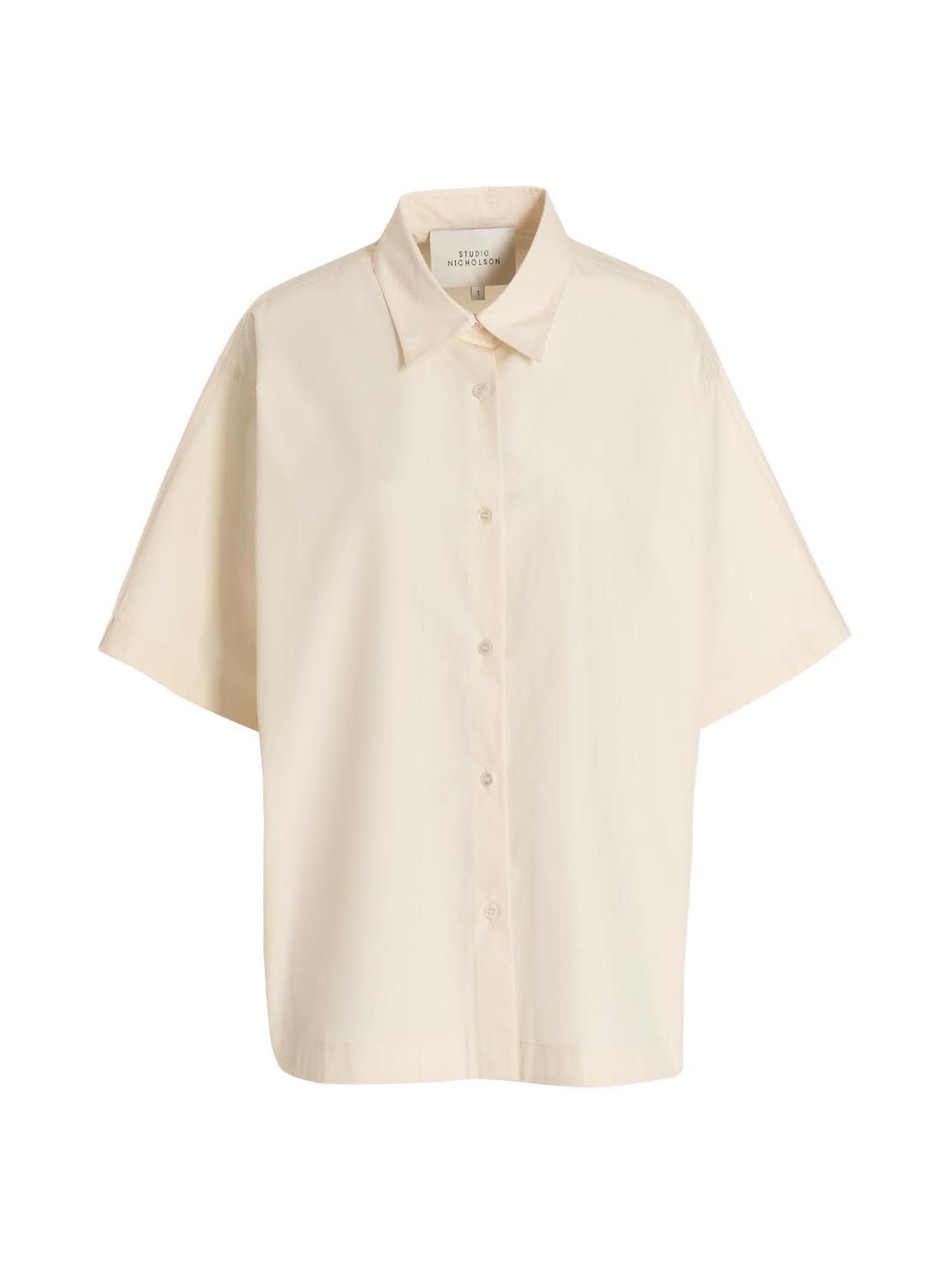 Shop Studio Nicholson Sira Shirt In Beige