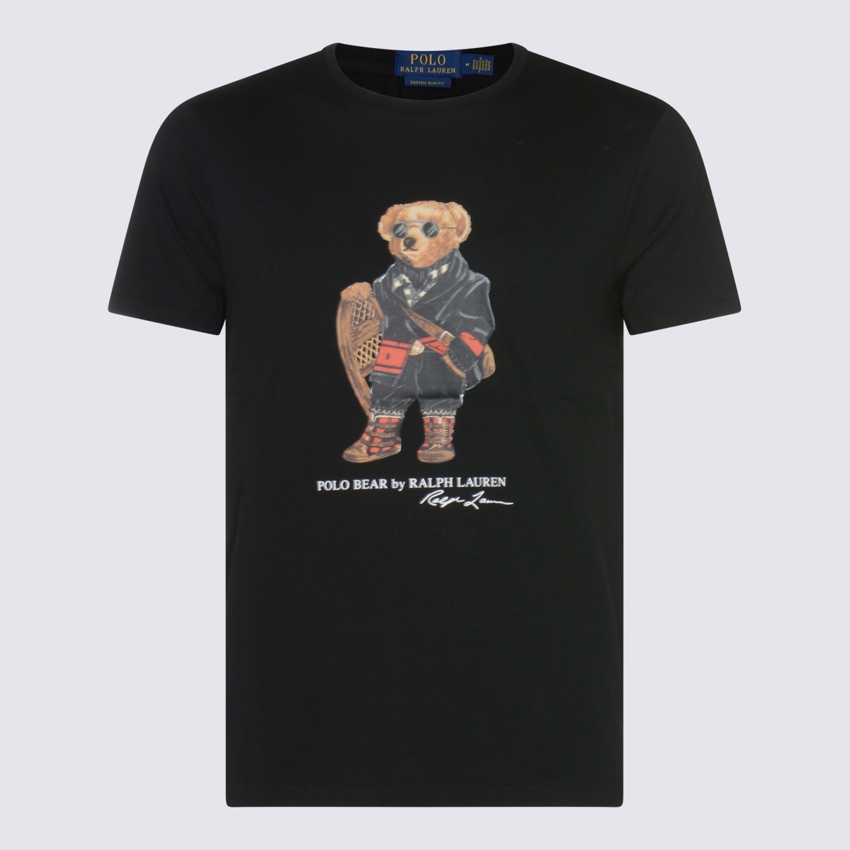 Polo Ralph Lauren Mens Fa25 Black Holiday Bear Bear-print Short-sleeve Cotton T-shirt In Black