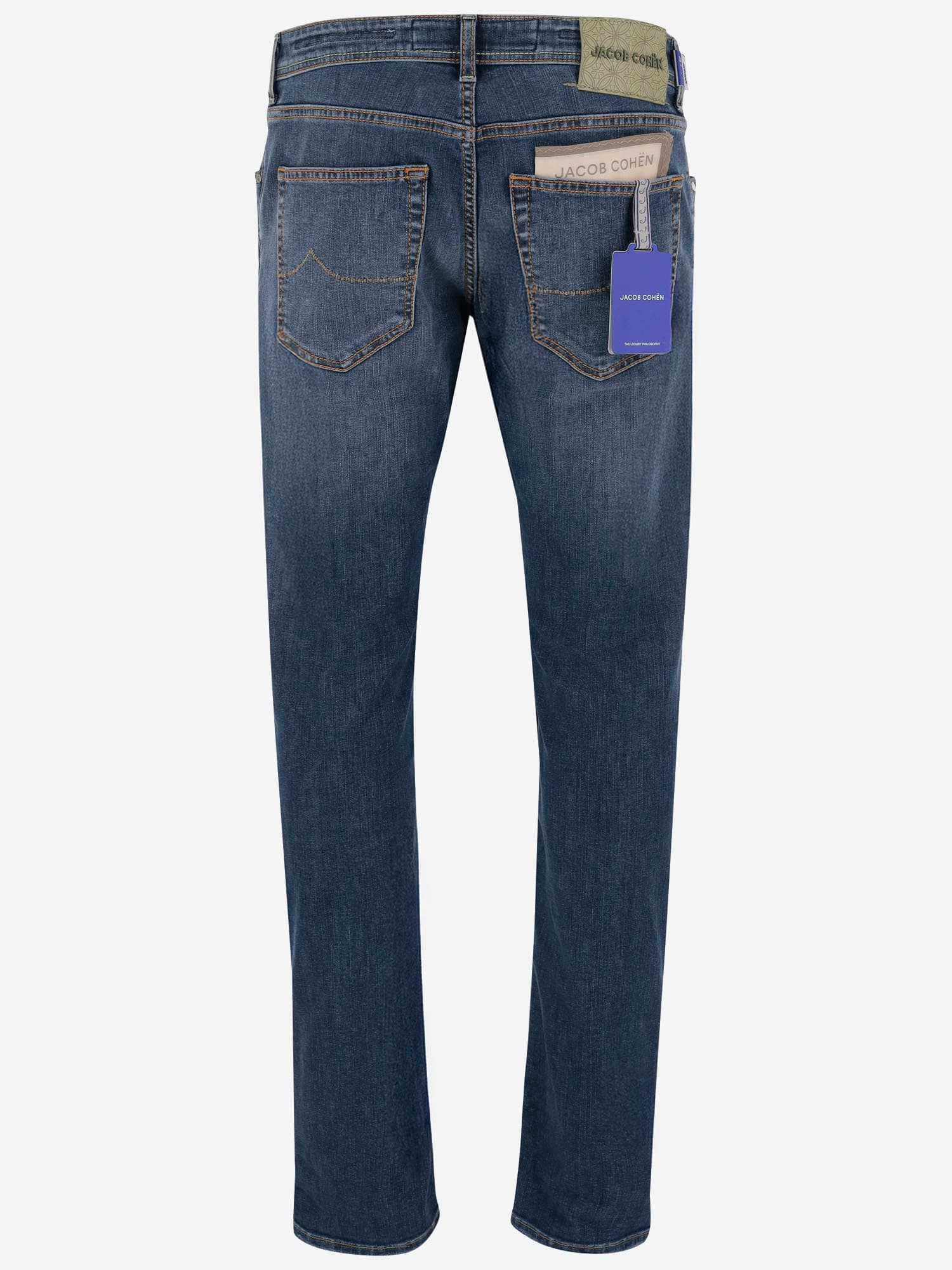 Jacob Cohen Stretch Cotton Blend Denim Jeans In Denim Scuro