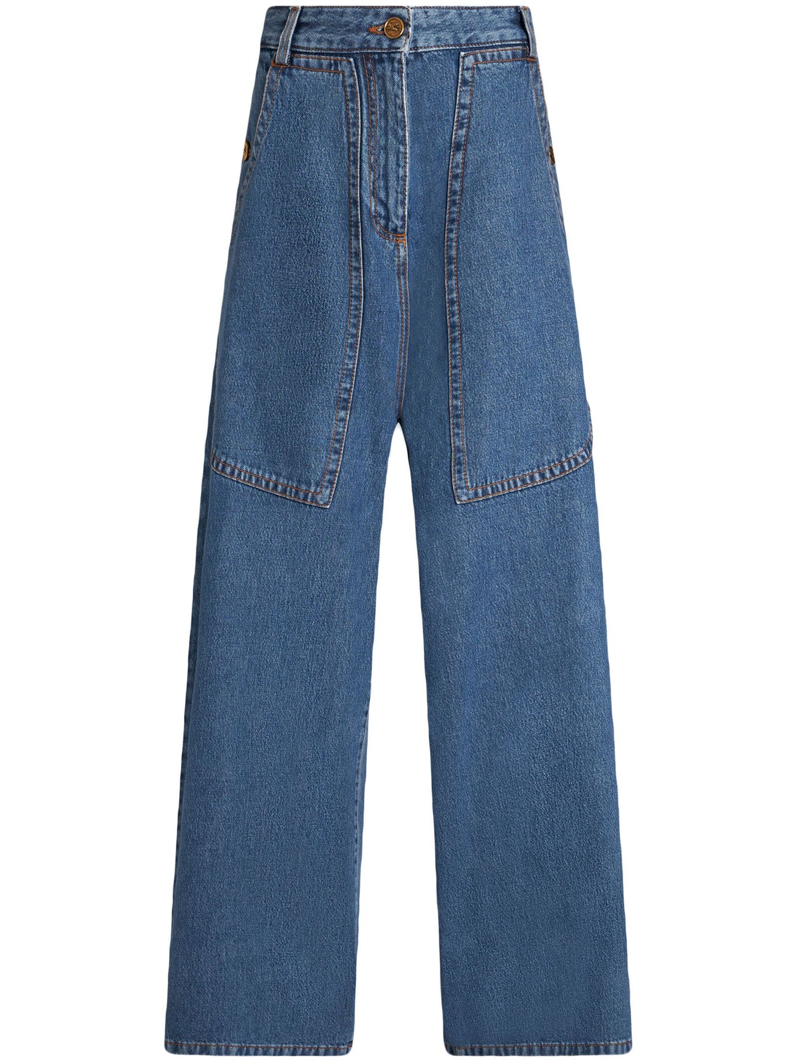 Shop Etro Blue Cotton Denim Jeans
