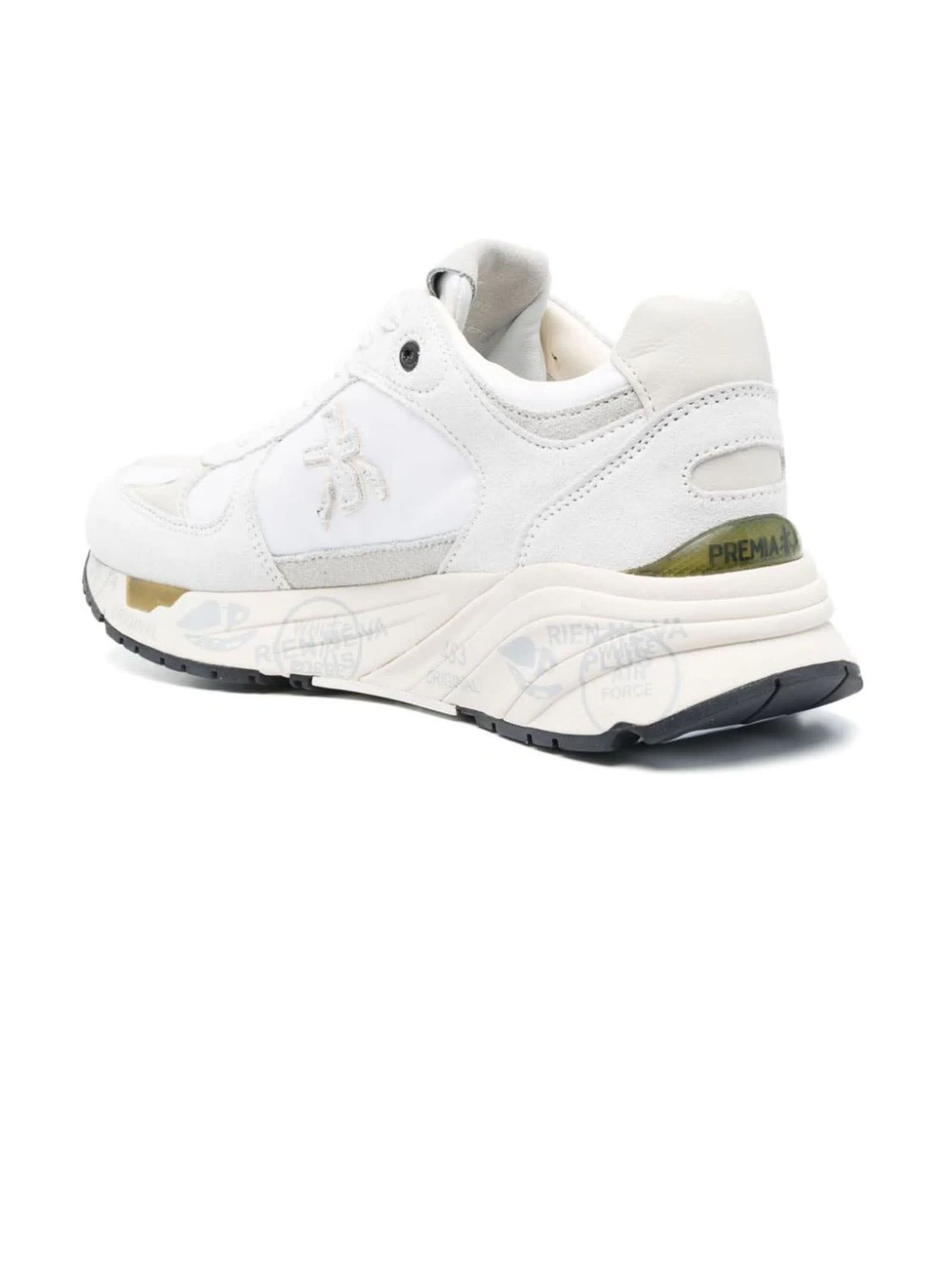 PREMIATA WHITE AND GREY MASE SNEAKERS 