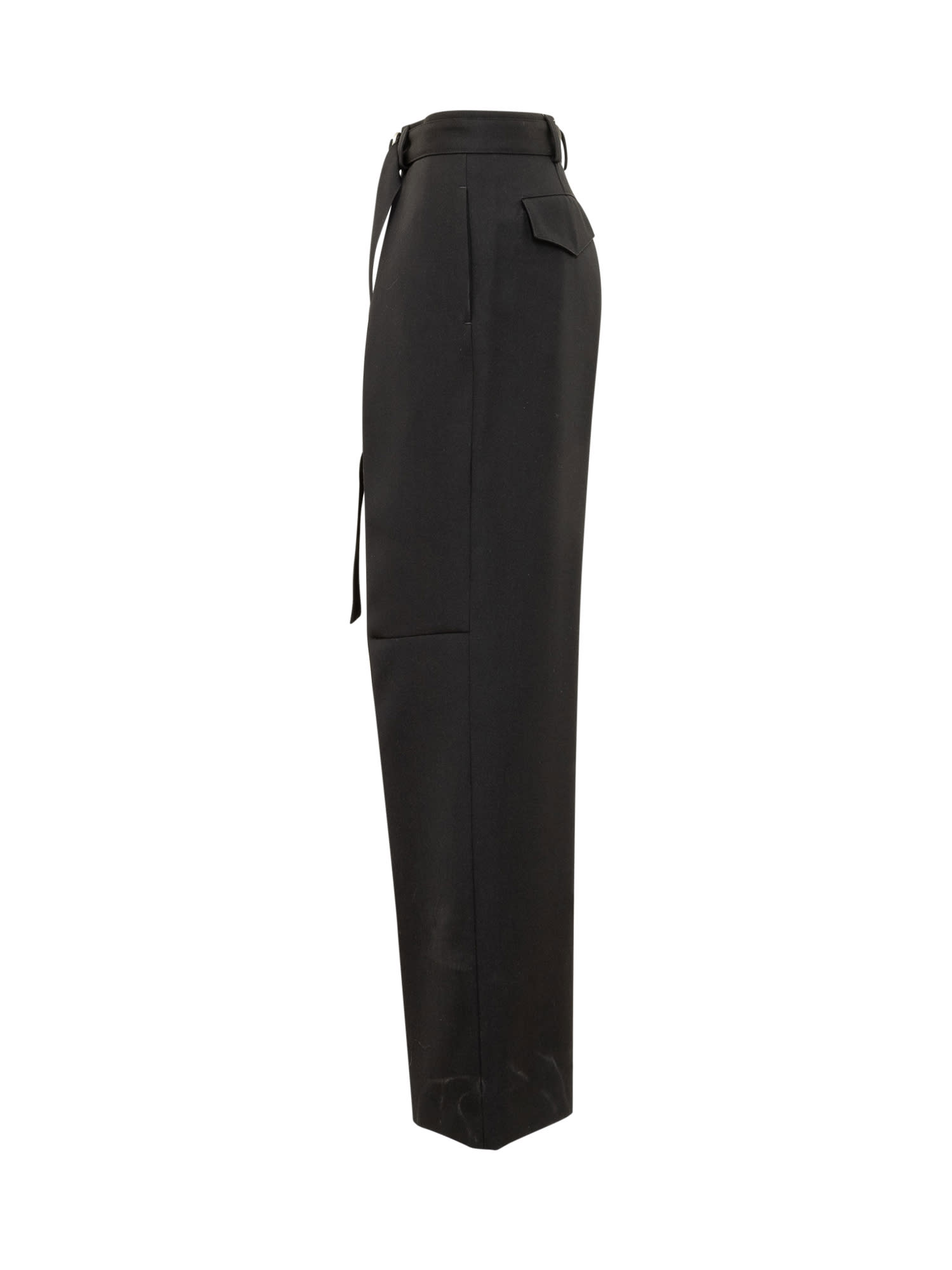 Shop Jil Sander Sharp Wool Gabardine Pants In Nero