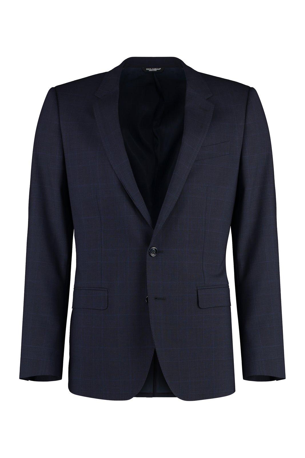 Shop Dolce & Gabbana Single-breasted Glen Plaid Martini-fit Suit In Nero