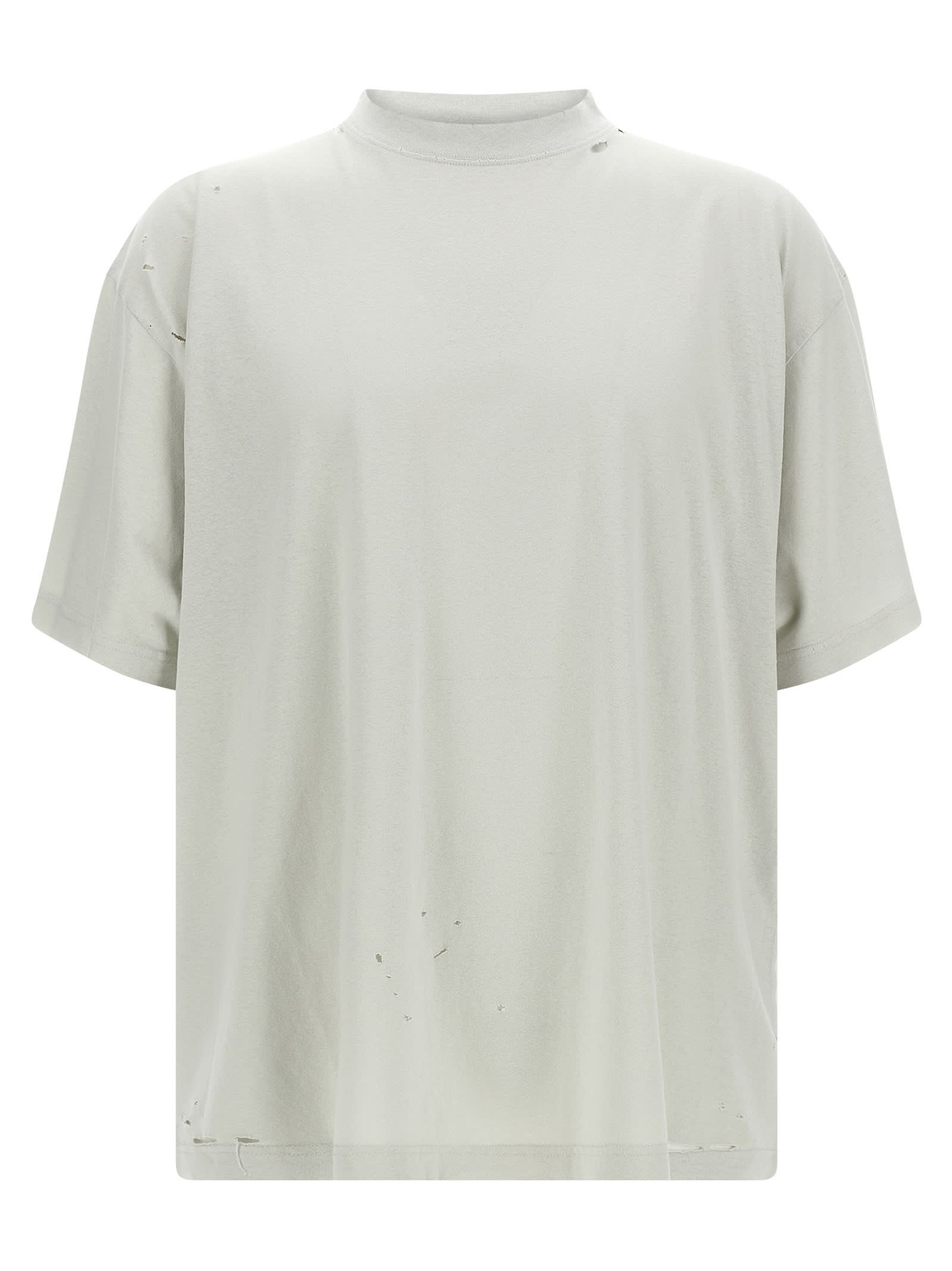 Balenciaga Beige Blackletter Script T-shirt In White
