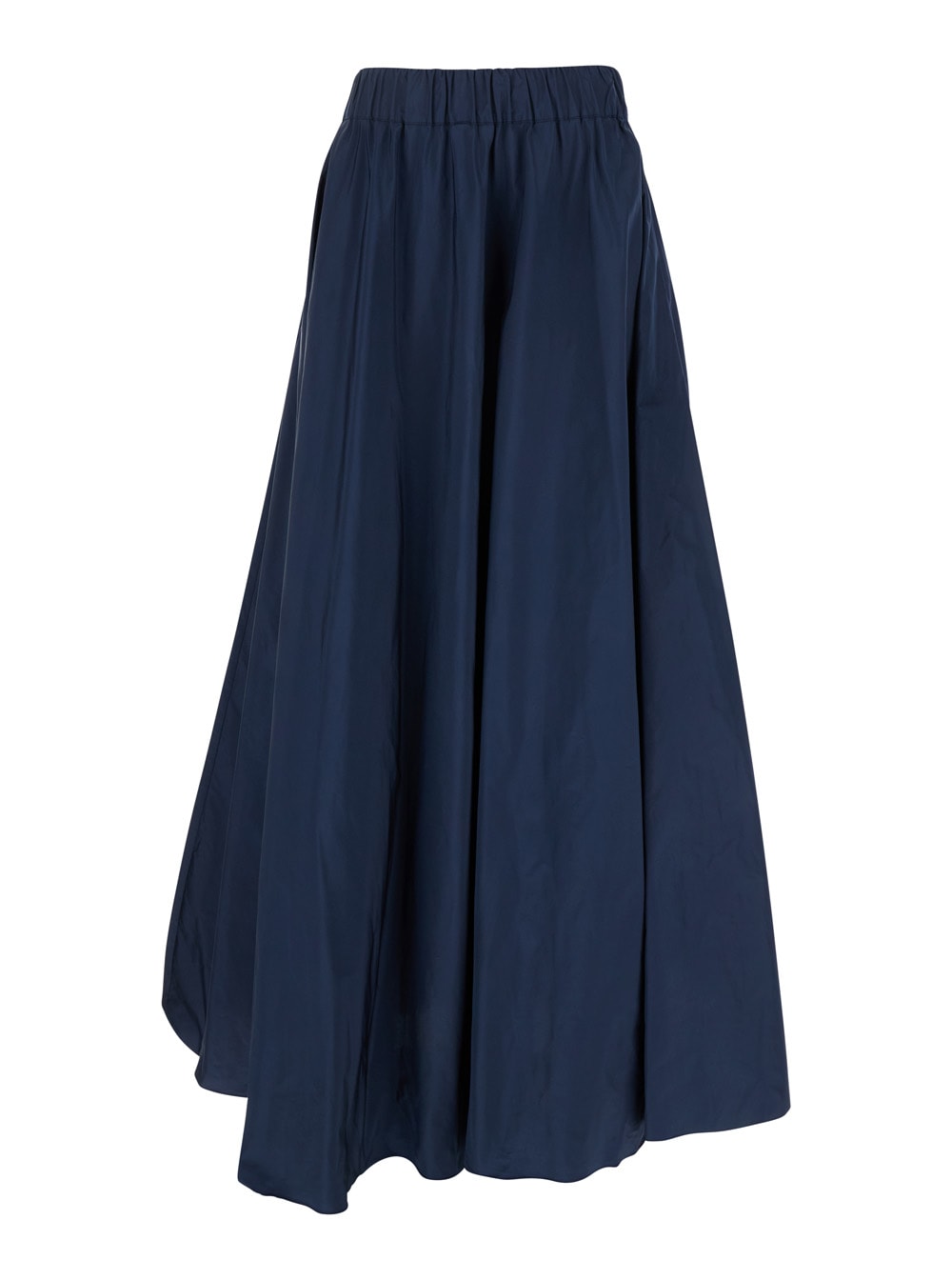 P.a.r.o.s.h . Flowing Black Maxi Skirt With Elastic Waistband And Versatile Silhouette In Blue