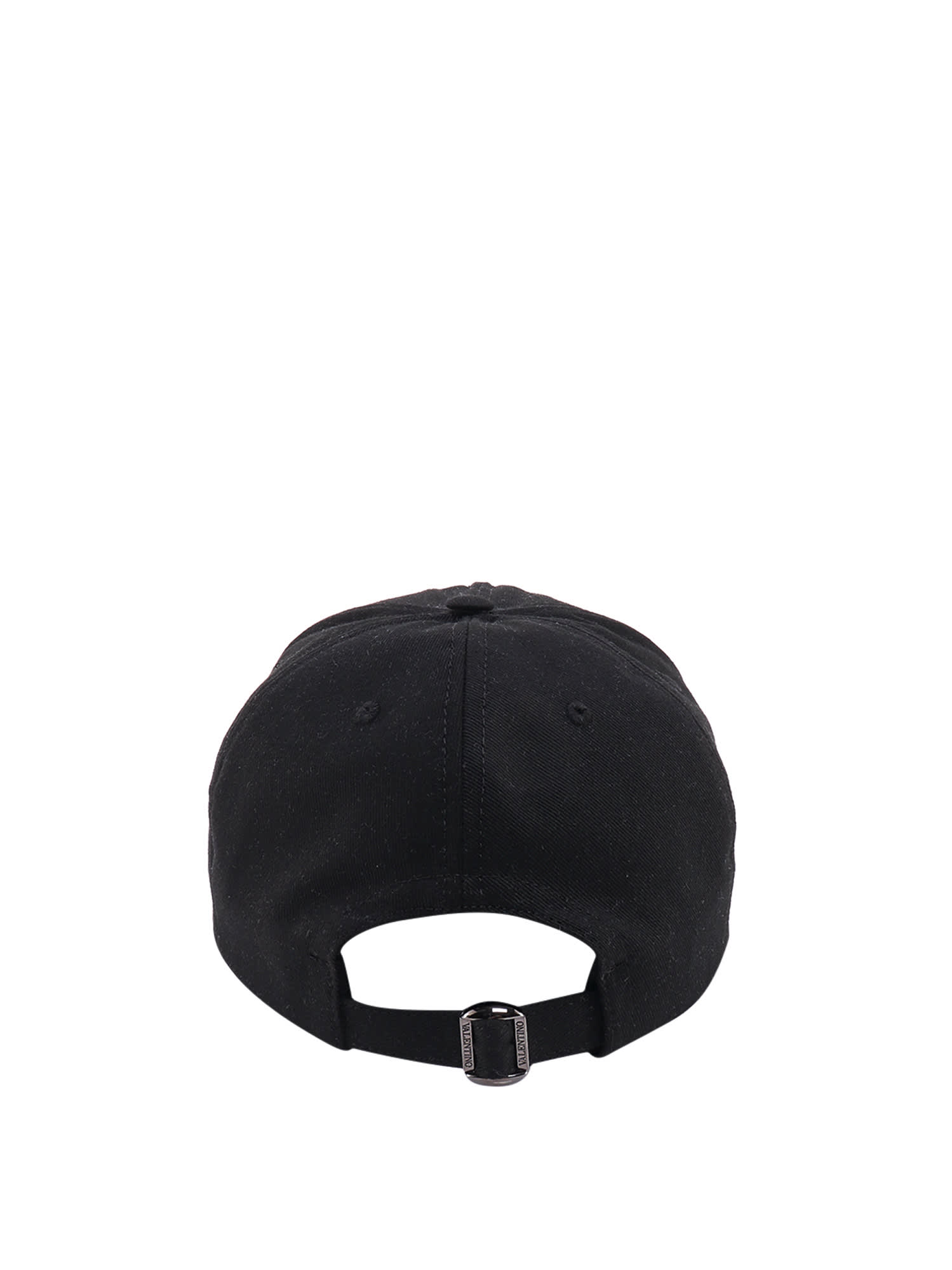 Valentino Garavani Contoured Brim Cap With Adjustable Strap In Black