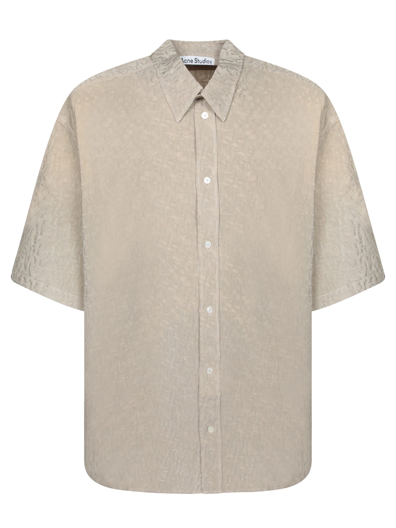 Acne Studios Short-sleeve Viscose Shirt With Classic Collar And Button-down Front