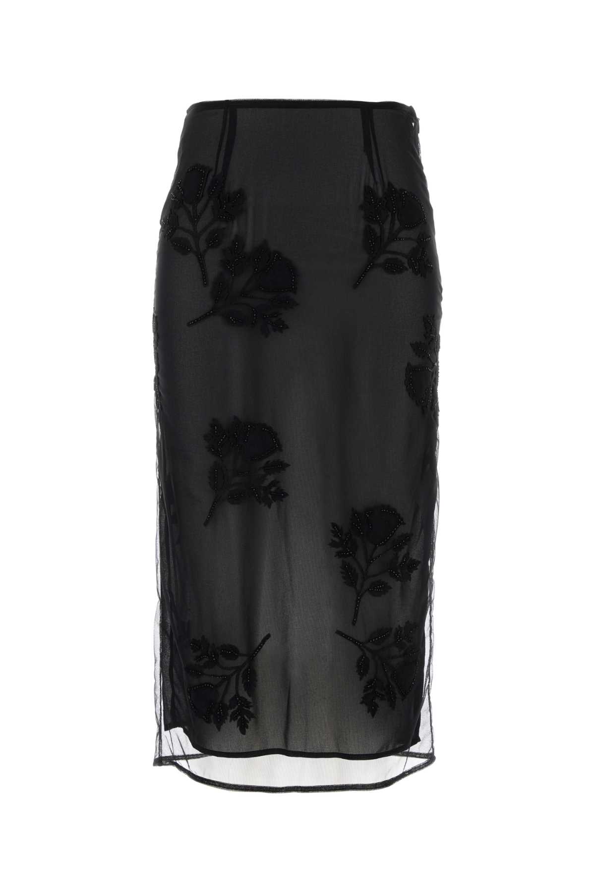 Shop Blumarine Black Tulle Skirt