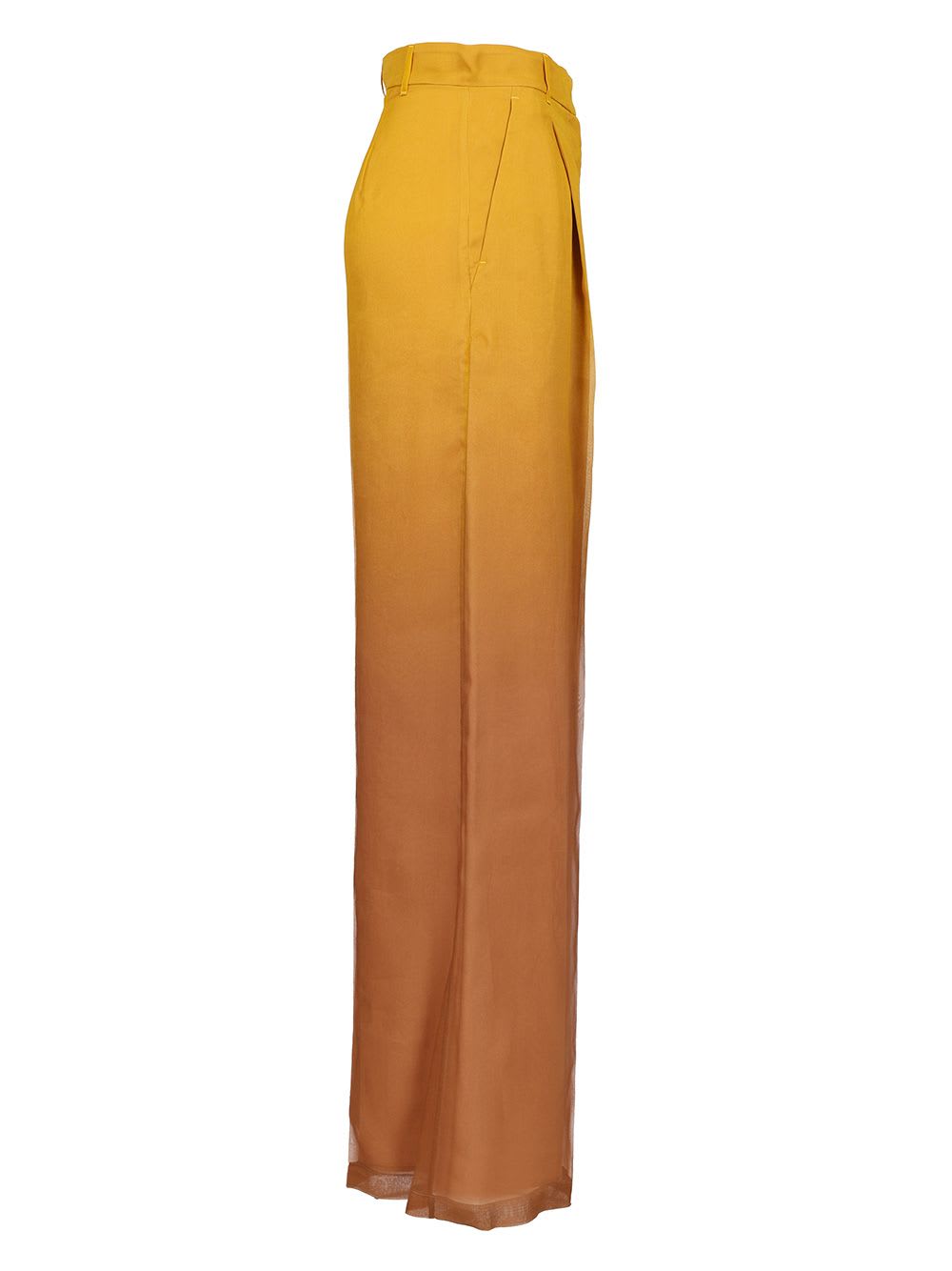 Max Mara Baffo Silk Trousers With Shaded Effect