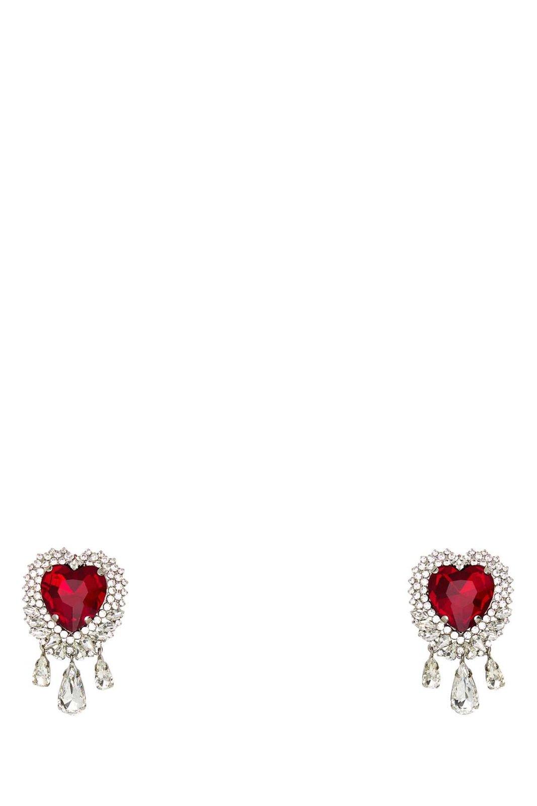 Heart Embellished Dropped Earrings