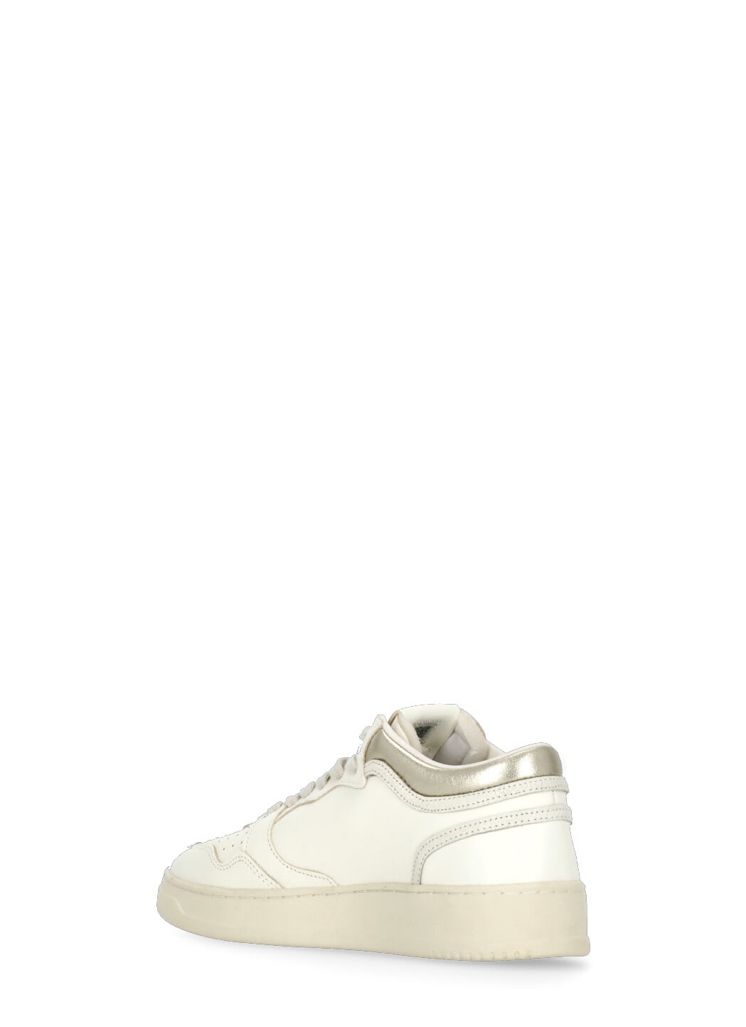 Autry Marshmallow And Platinum Color Leather Med-way Sneakers In White