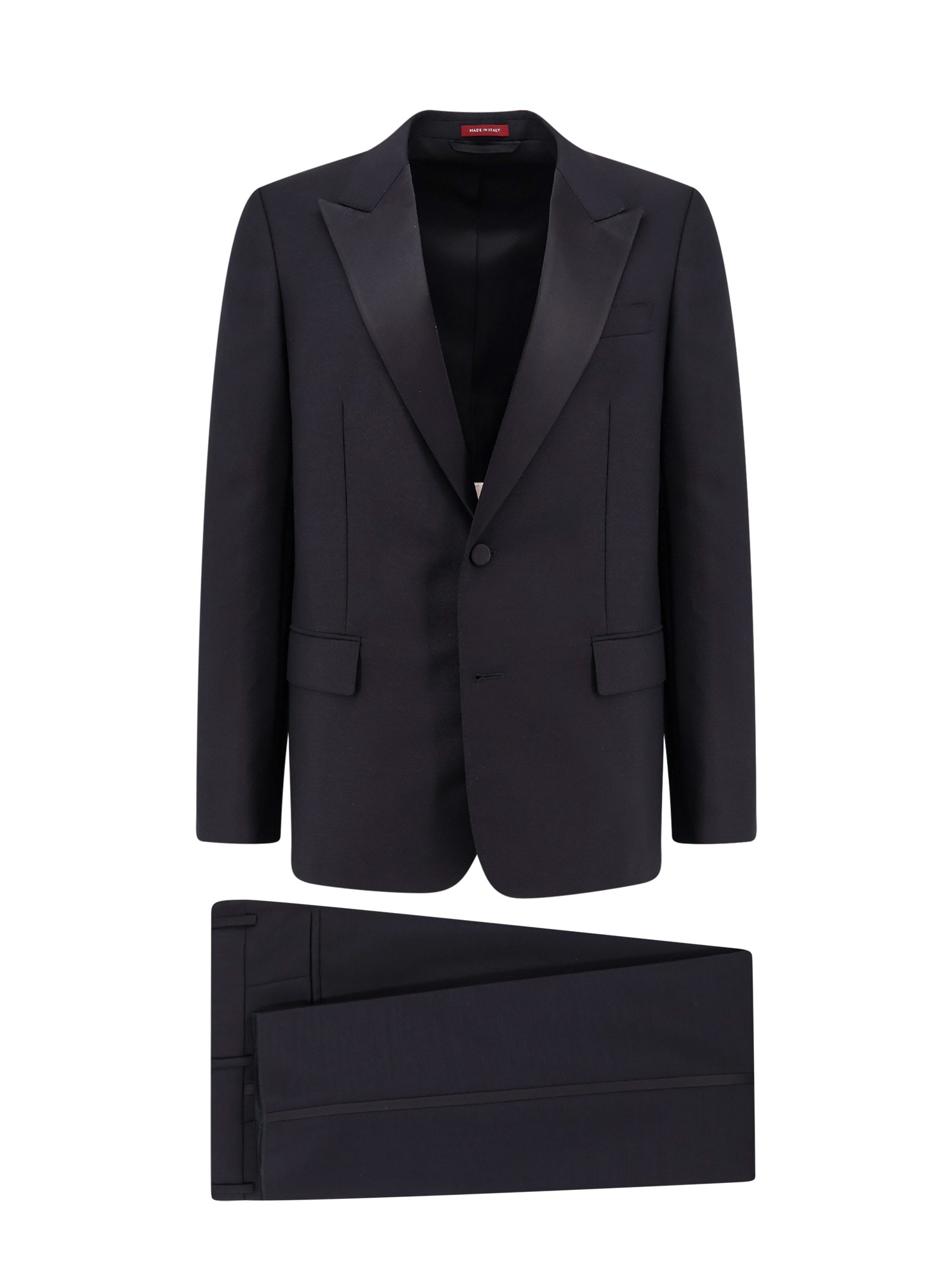 Gucci Mohair And Wool Tuxedo With Gg Metal Button Detail