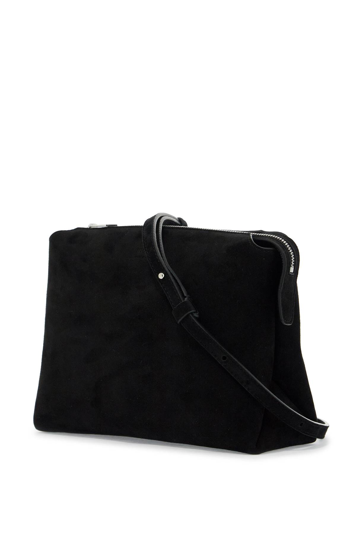 Shop Khaite Suede Leather Lina Clutch Bag In Black