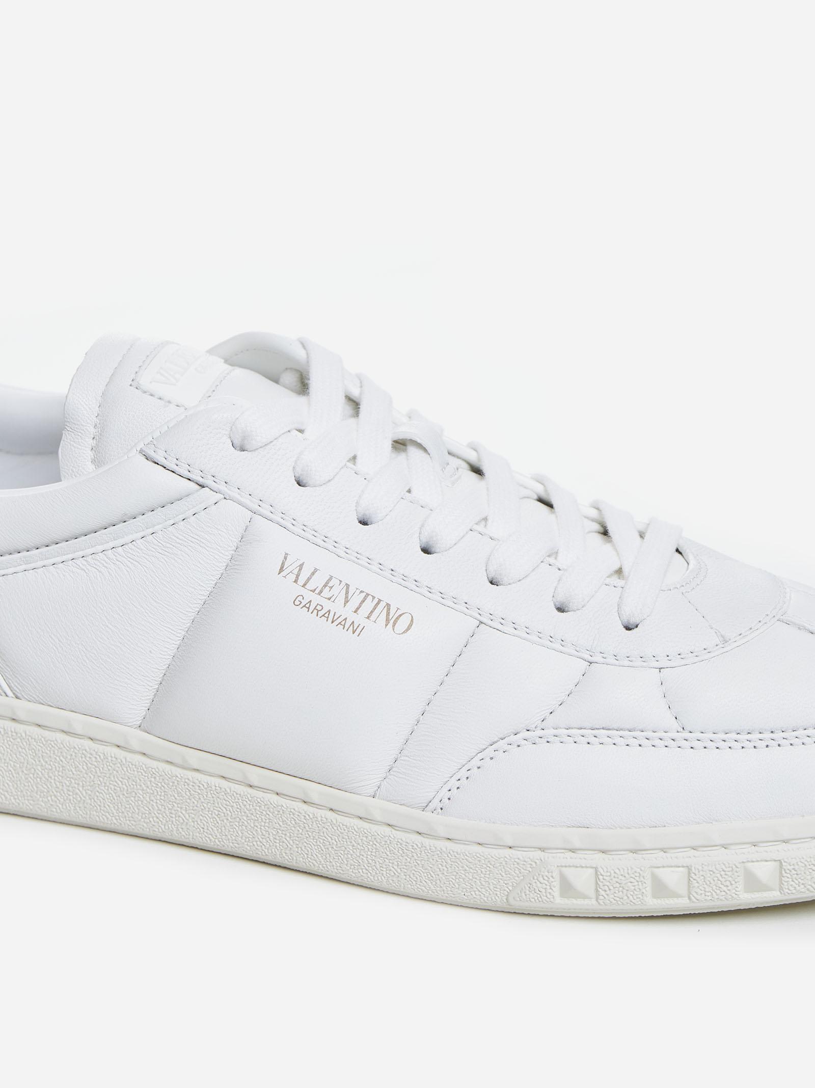 Shop Valentino Upvillage Nappa Leather Sneakers In Bianco Snow White