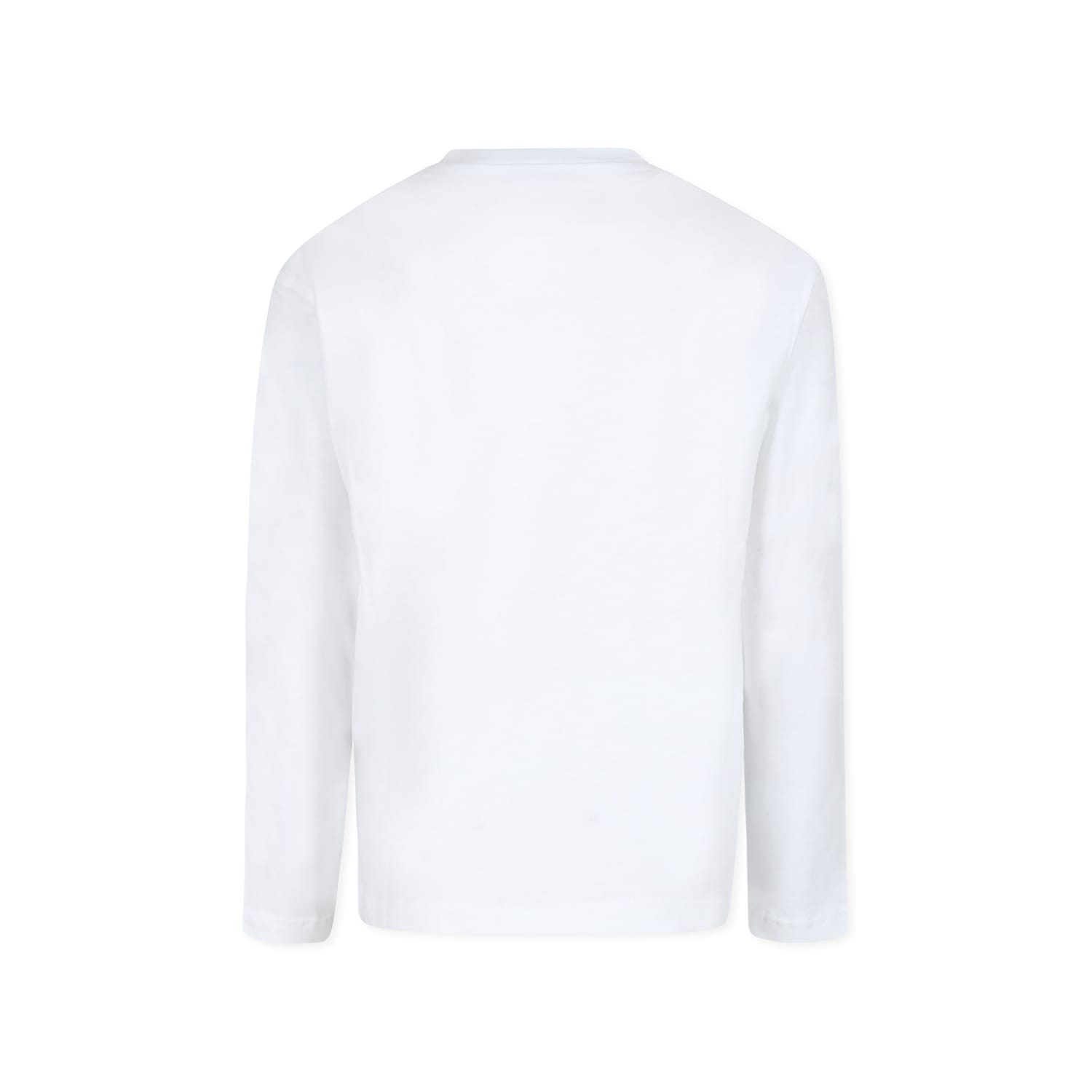 Msgm White T-shirt For Girl With Logo In White