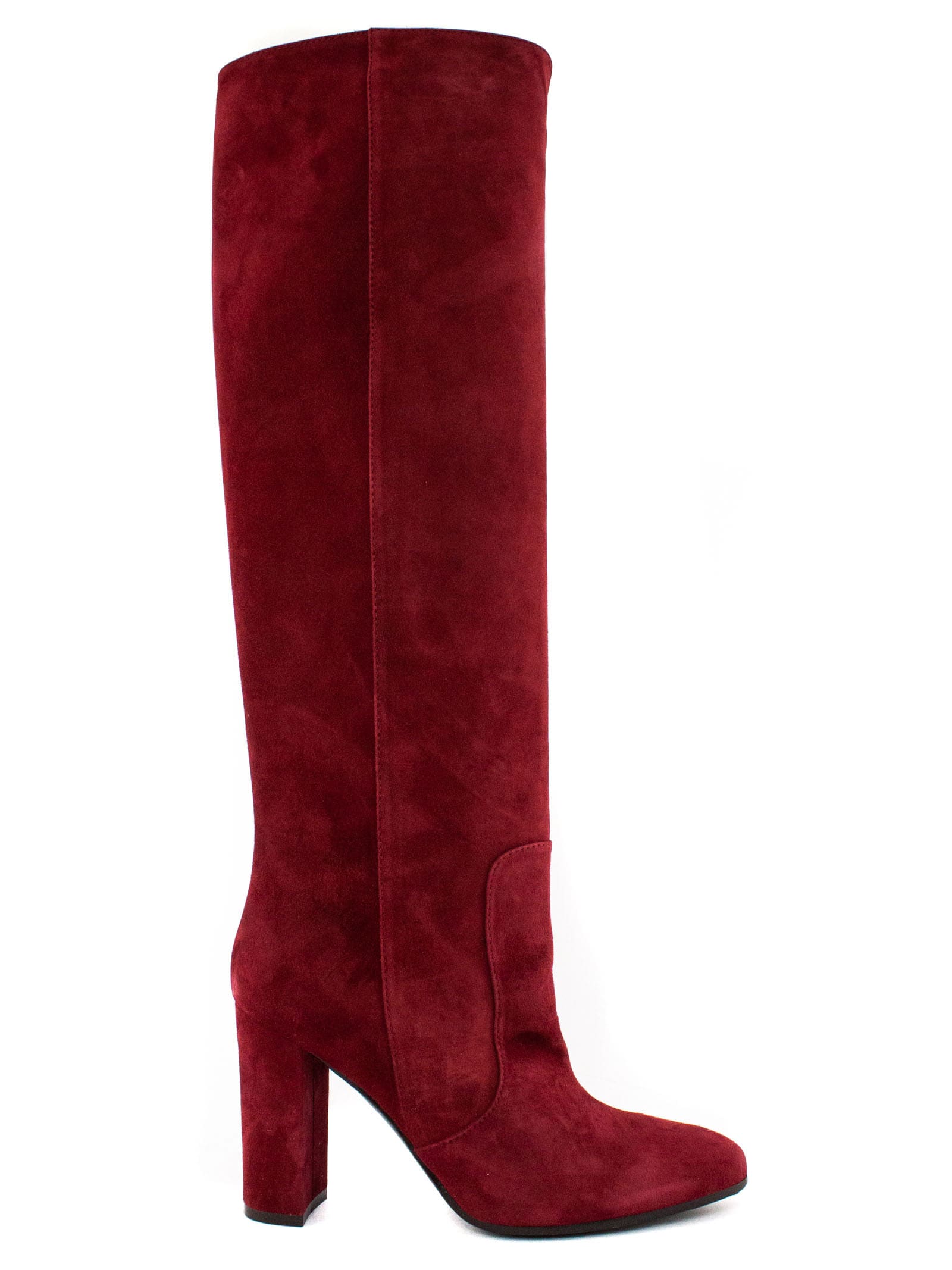 Via Roma 15 Red Suede High Boot