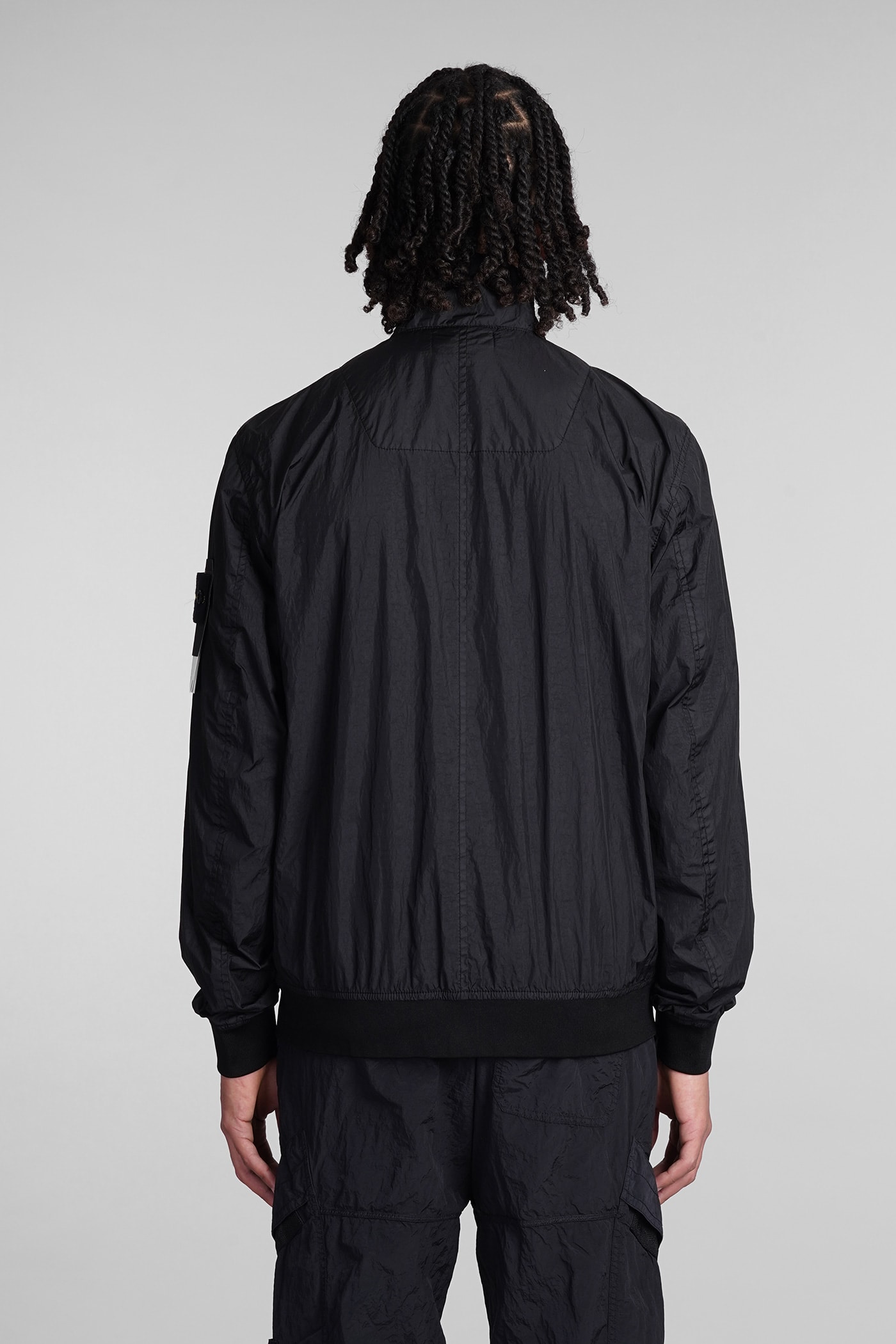 Shop Stone Island Casual Jacket In Black Polyamide