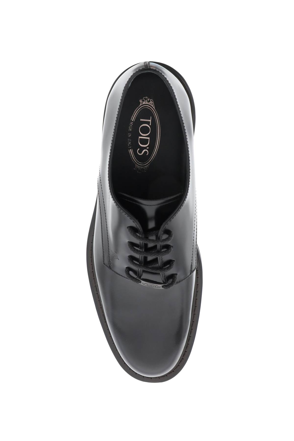 Shop Tod's Leather Lace-up Shoes In Nero (black)