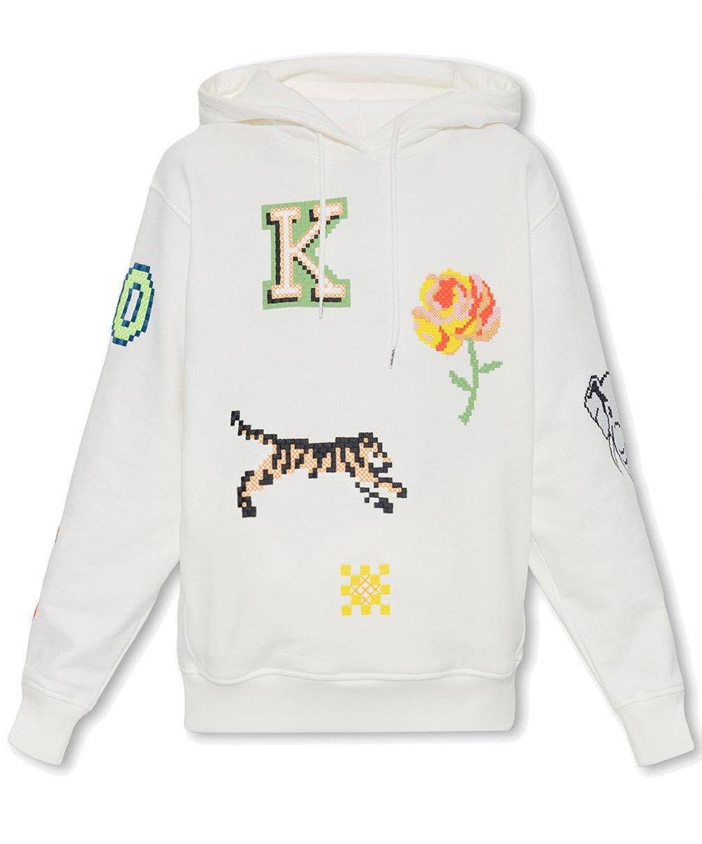 KENZO ALL-OVER GRAPHIC PATCHED HOODIE