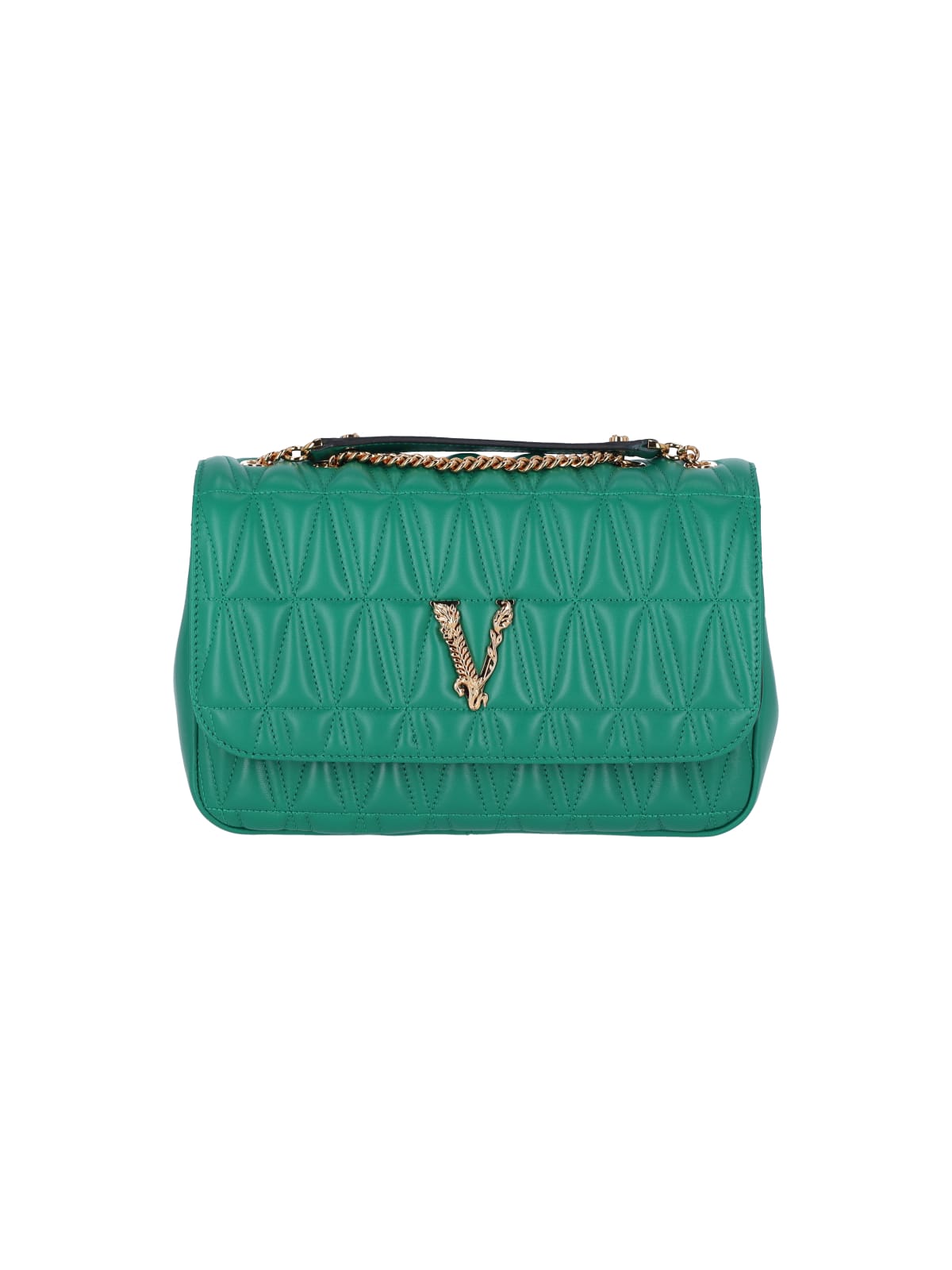 Versace Virtus Shoulder Bag In Green