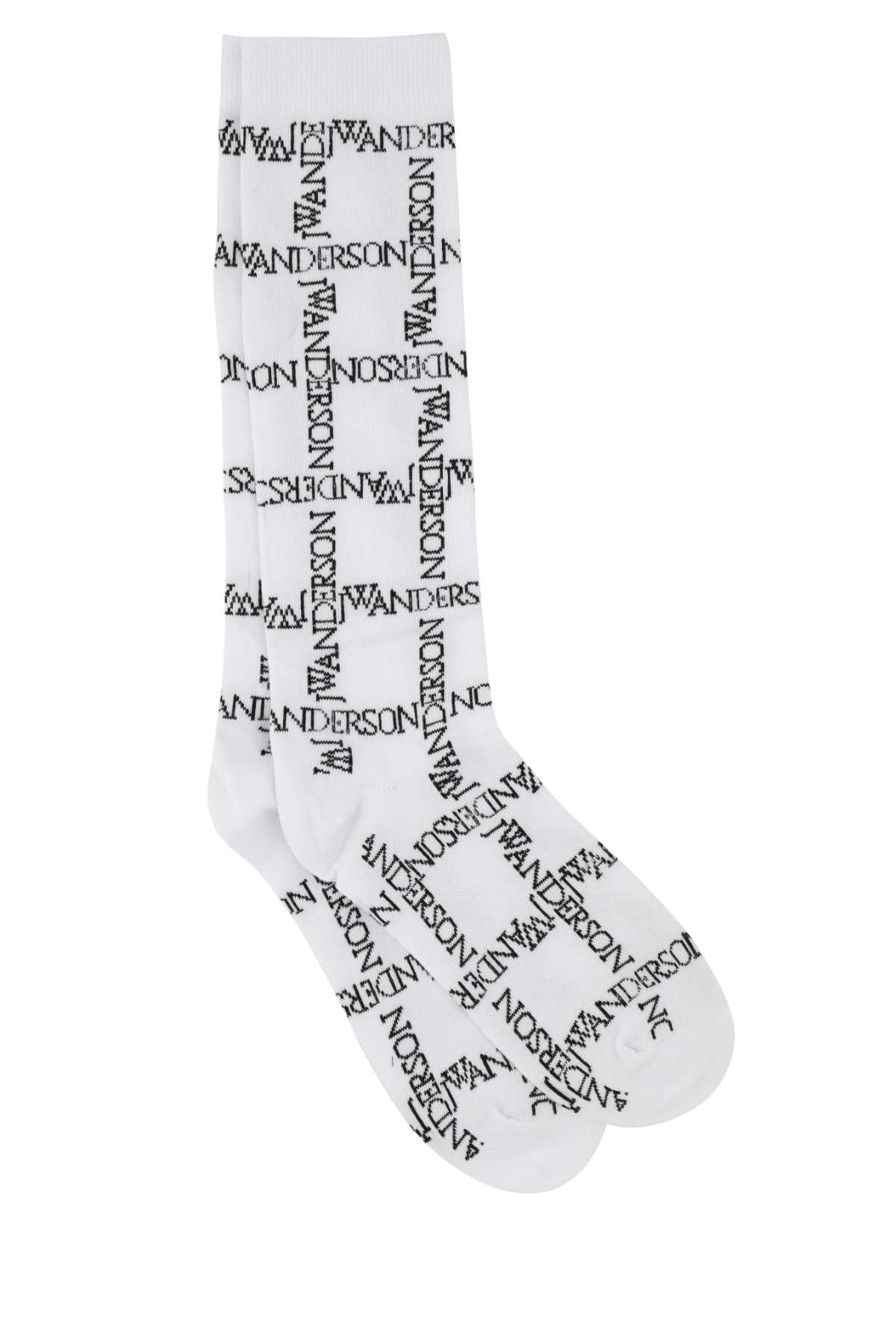 J.W. Anderson Embroidered Stretch Cotton Blend Socks