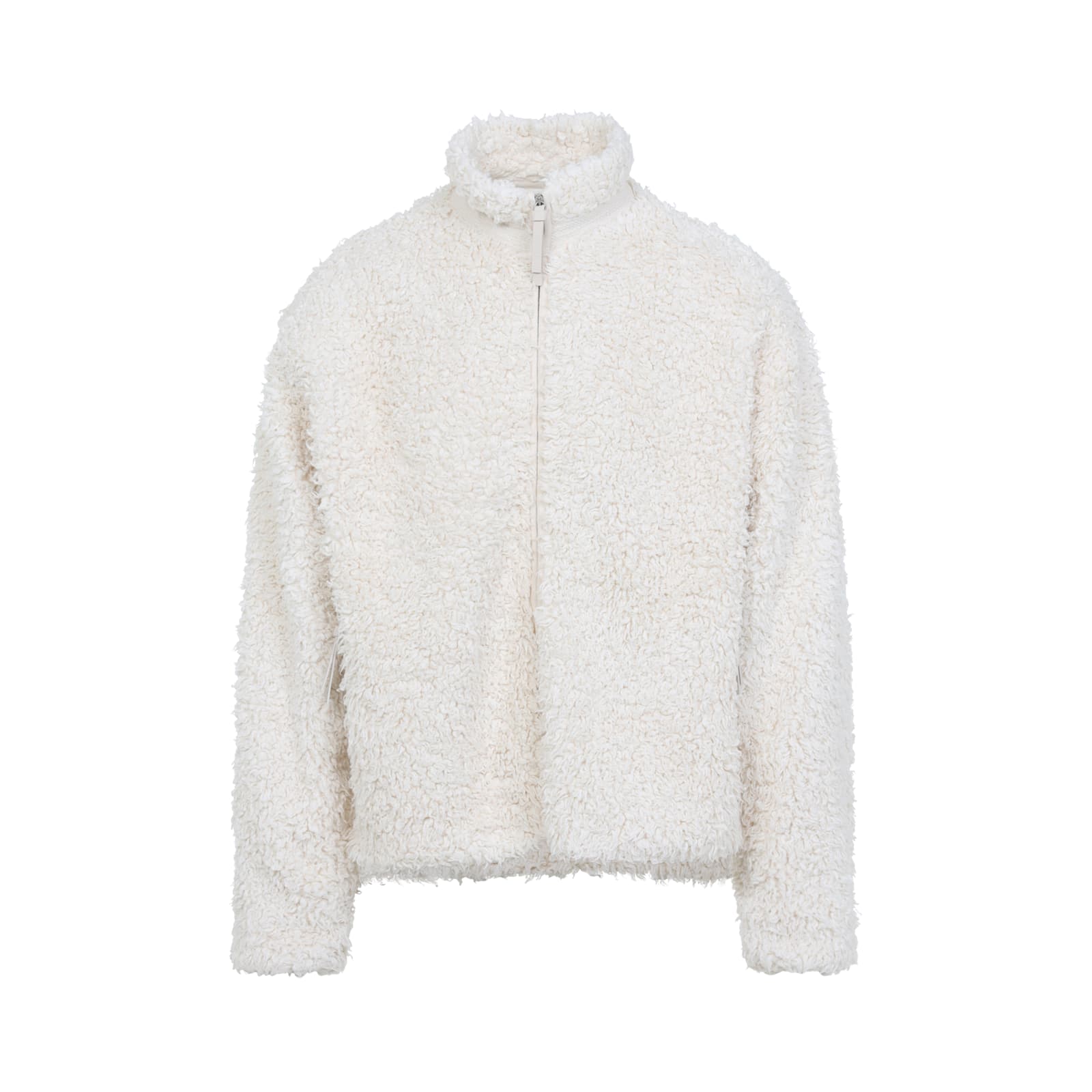 Jil Sander Ivory Zip Up 187 Gd Ivory Cotton Jacket In Gray
