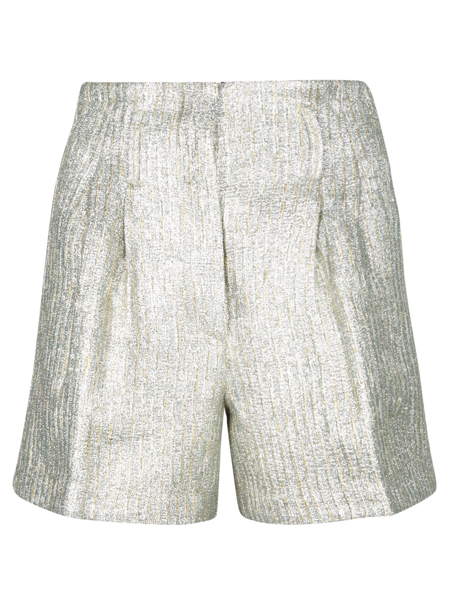 FORTE FORTE SILVER LUREX JACQUARD SHORTS