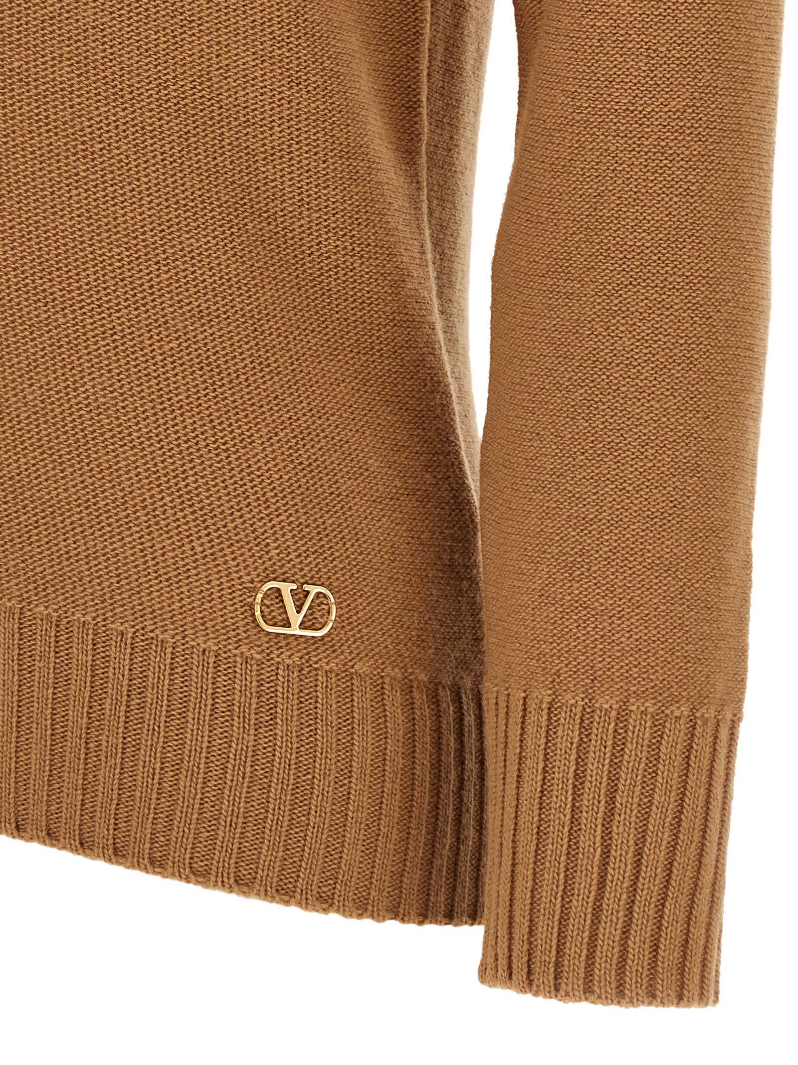 Valentino Garavani Wool Sweater Sweaters And Cardigans Beige In Brown