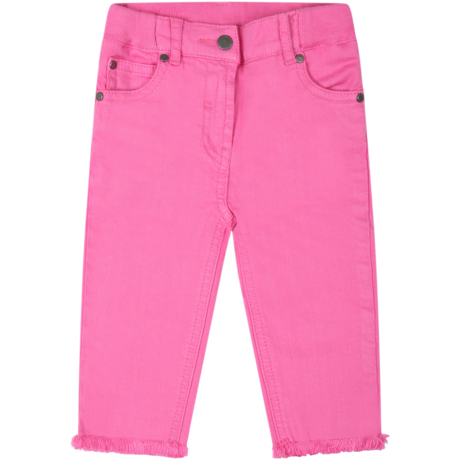 Stella McCartney Kids Fuchsia Jeans For Baby Girl With Logo Patch