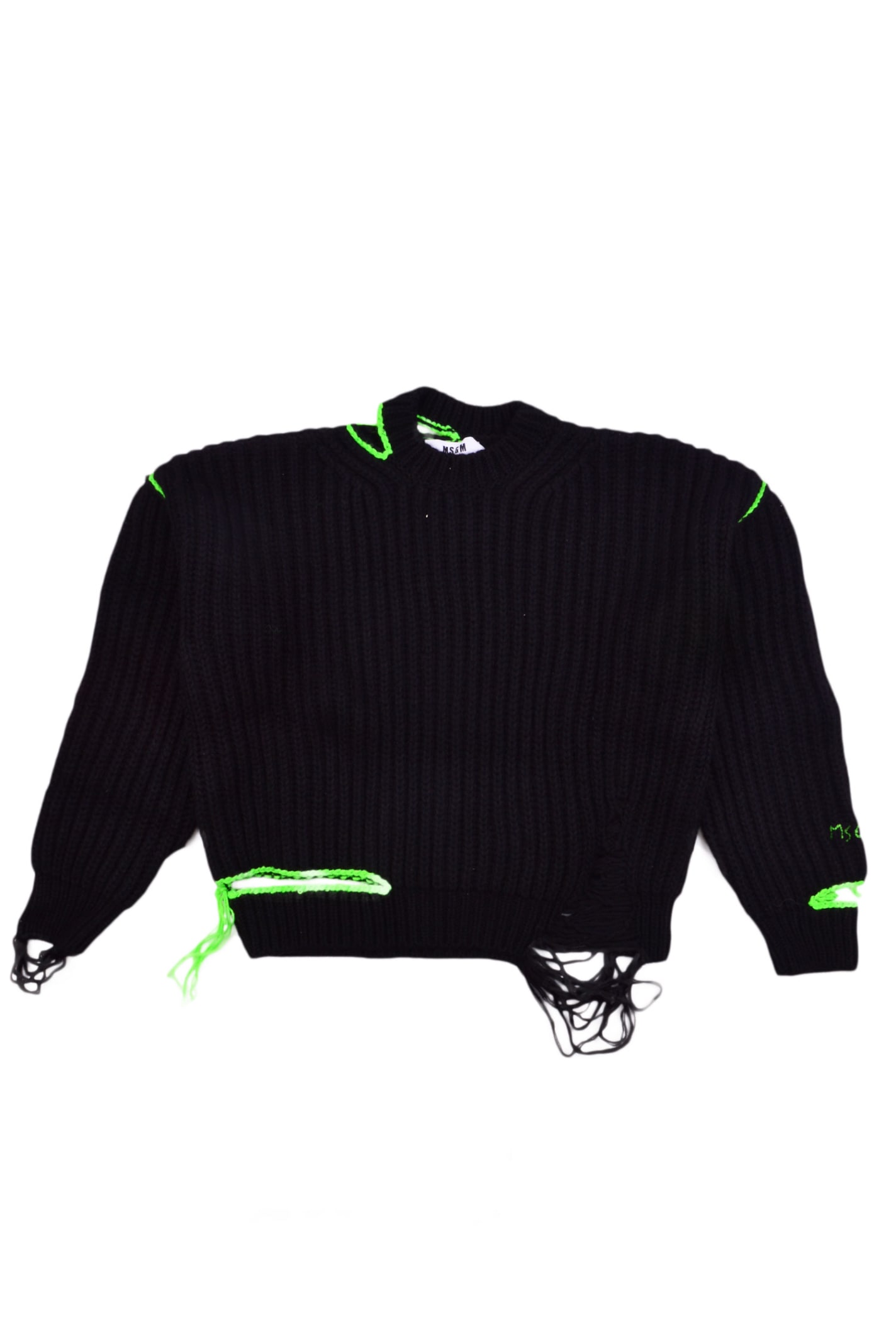 MSGM Destroyed-effect Ribbed Sweater