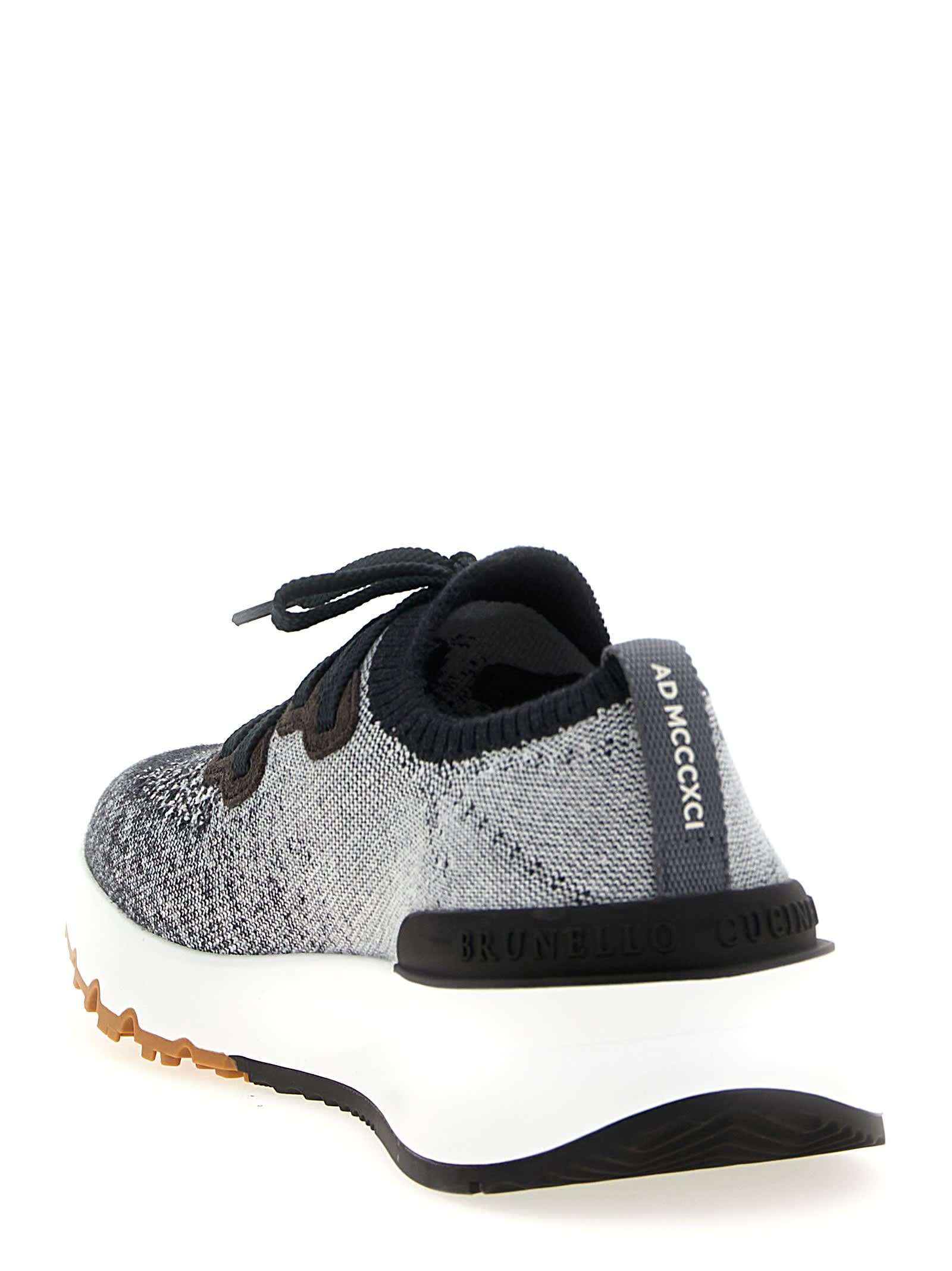 Brunello Cucinelli Knit Sneakers In Black