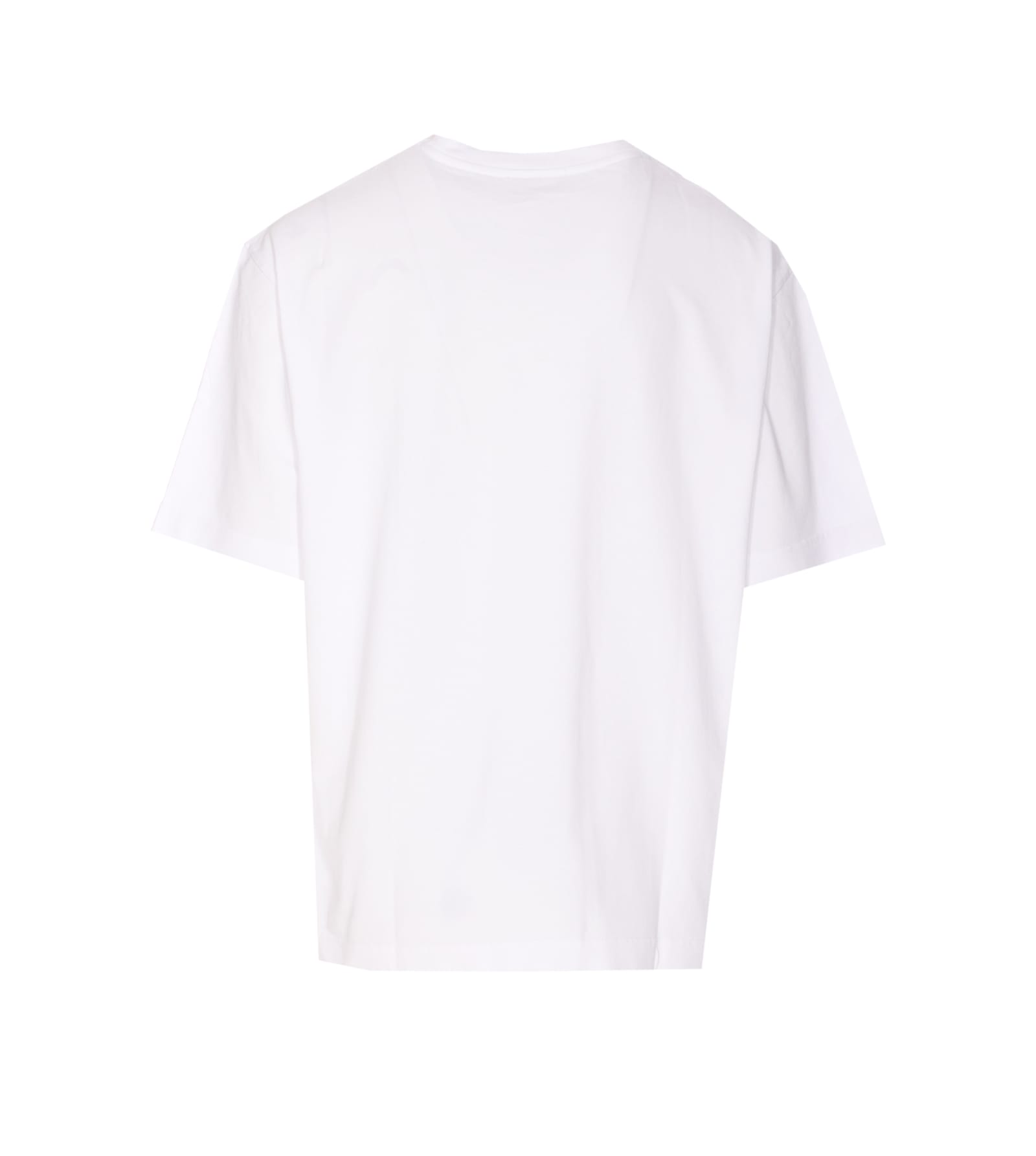 Maison Kitsuné White T-shirt With Logo Lettering Printed On The Front In Cotton Man In White