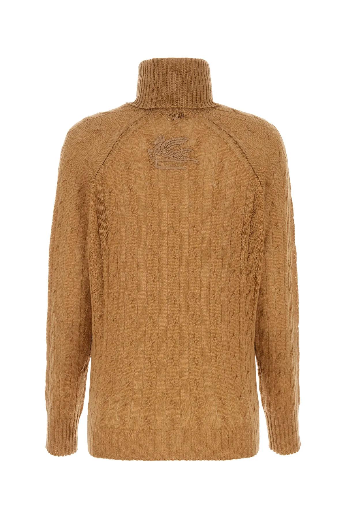 Shop Etro Biscuit Cashmere Sweater In Brown