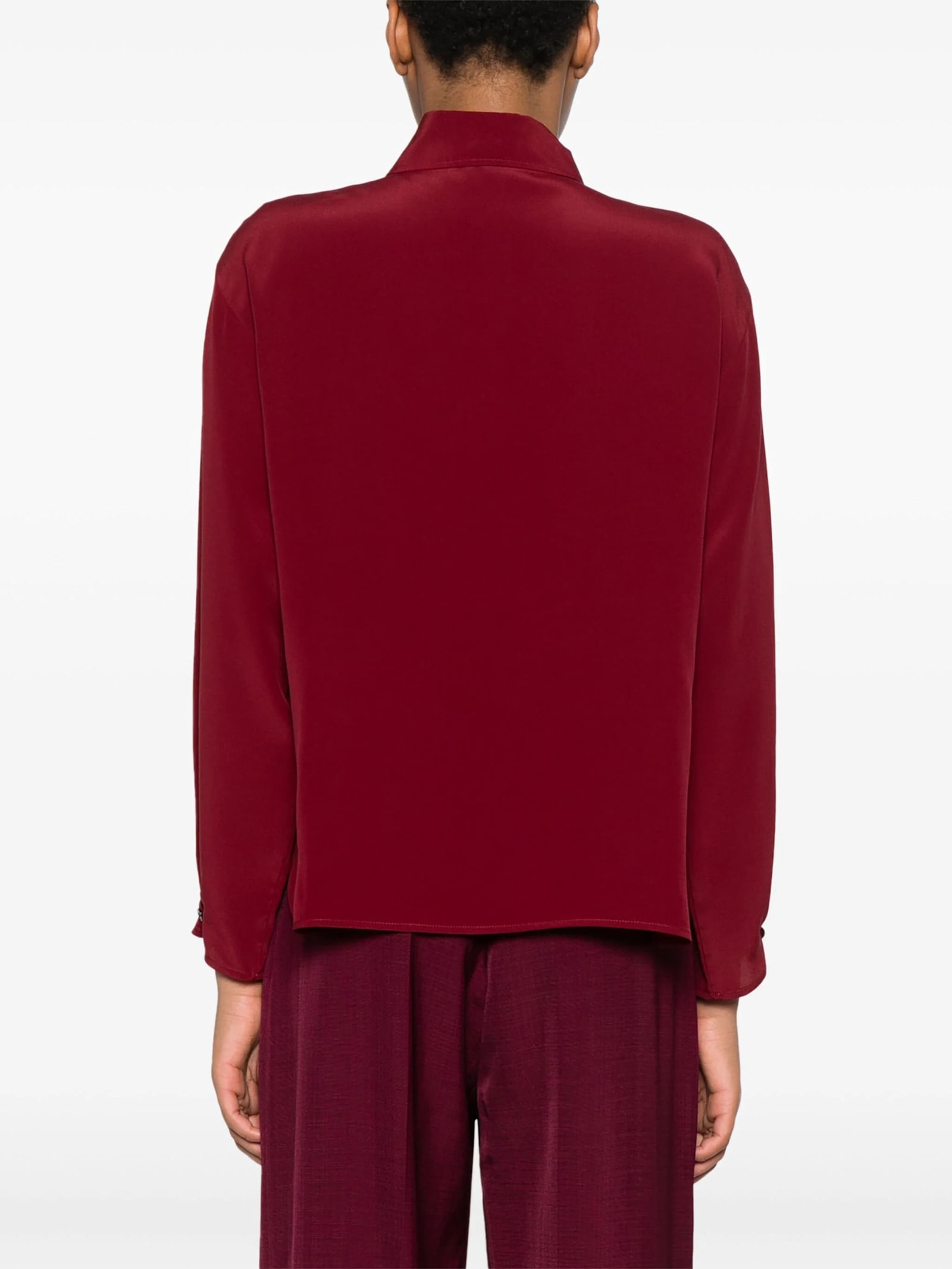 Shop Victoria Beckham Ruffle Details Blouse In Oxblood