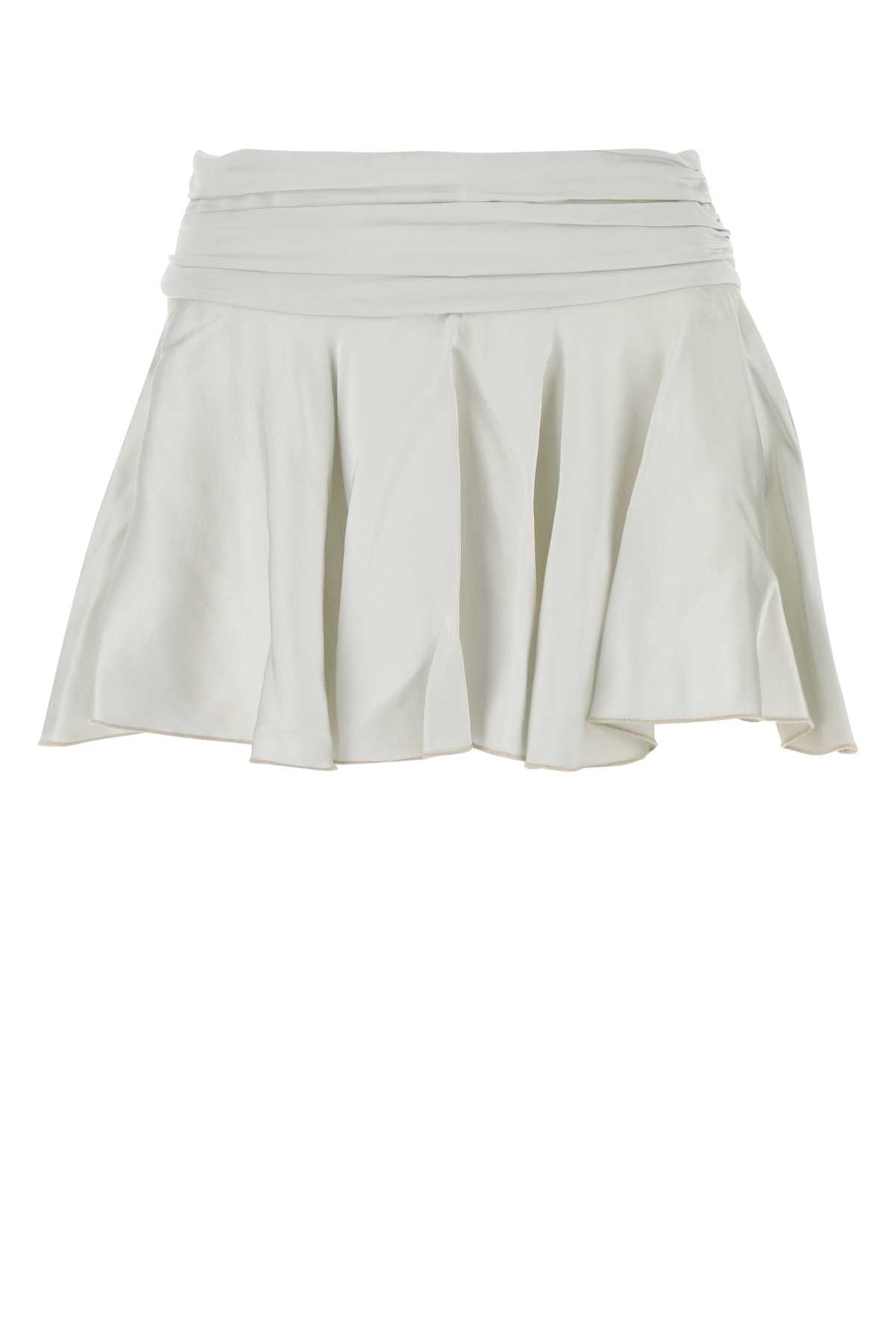 Light Grey Satin Marta Mini Skirt