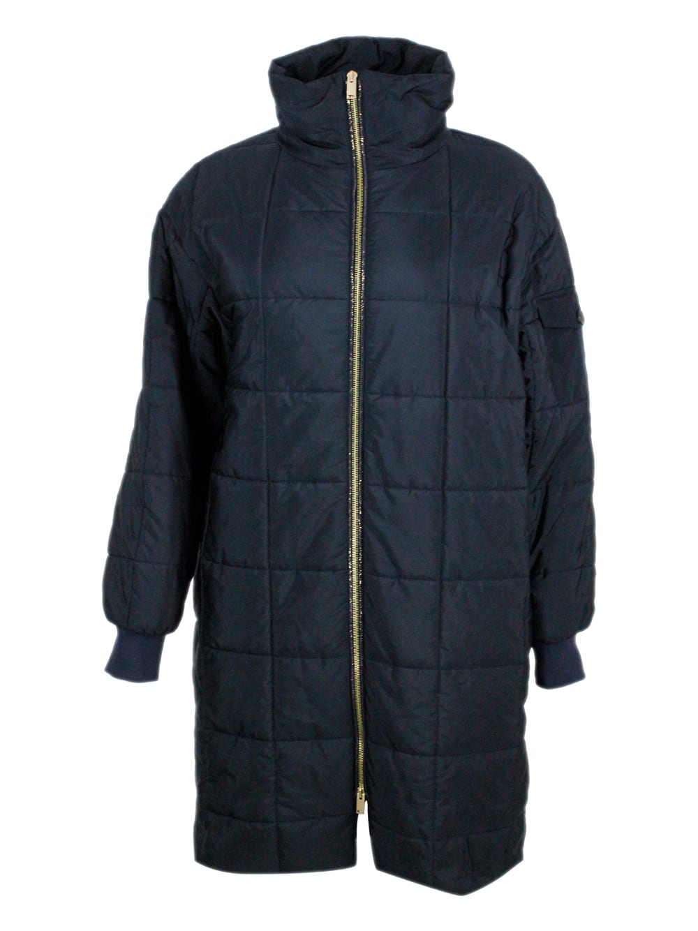 Fabiana Filippi Tech Fabric Coat In Blue