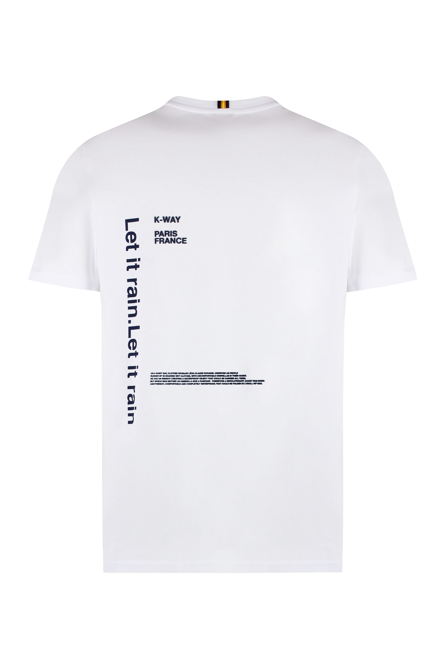 K-way Odom Letitrain Cotton Crew-neck T-shirt In White