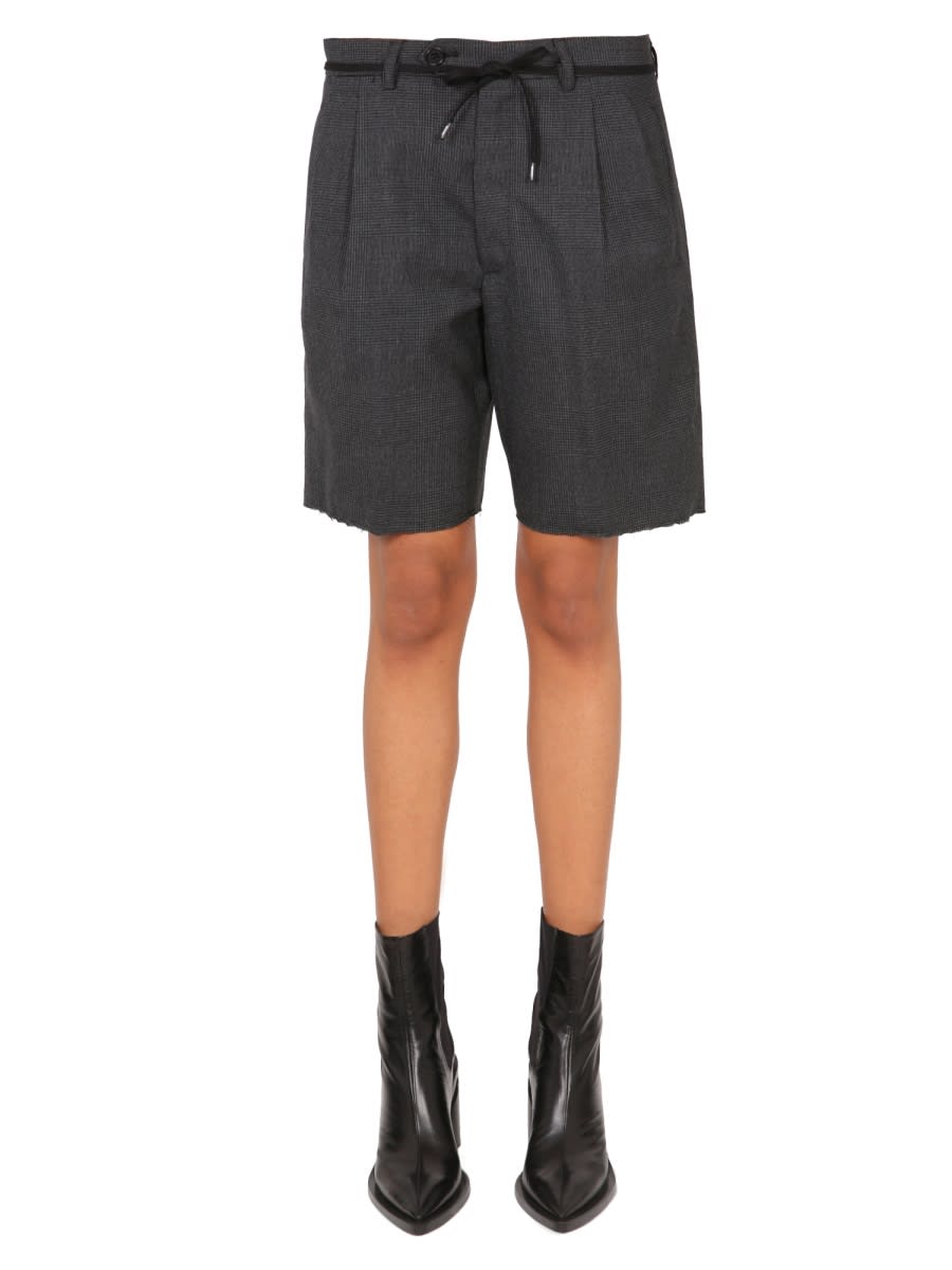 Shop Aspesi Stretch Flannel Bermuda Shorts In Grey