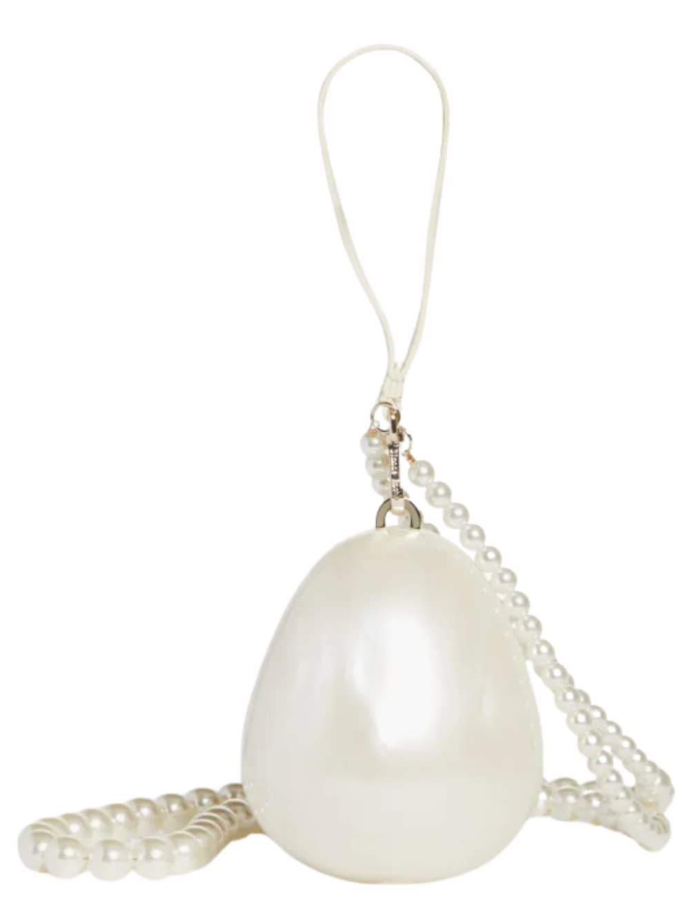 Bell Charm Micro Egg Bag With Pearl Crossbody
