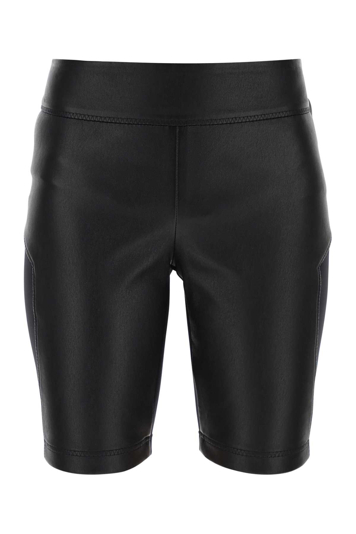 Black Leather And Fabric Leggings