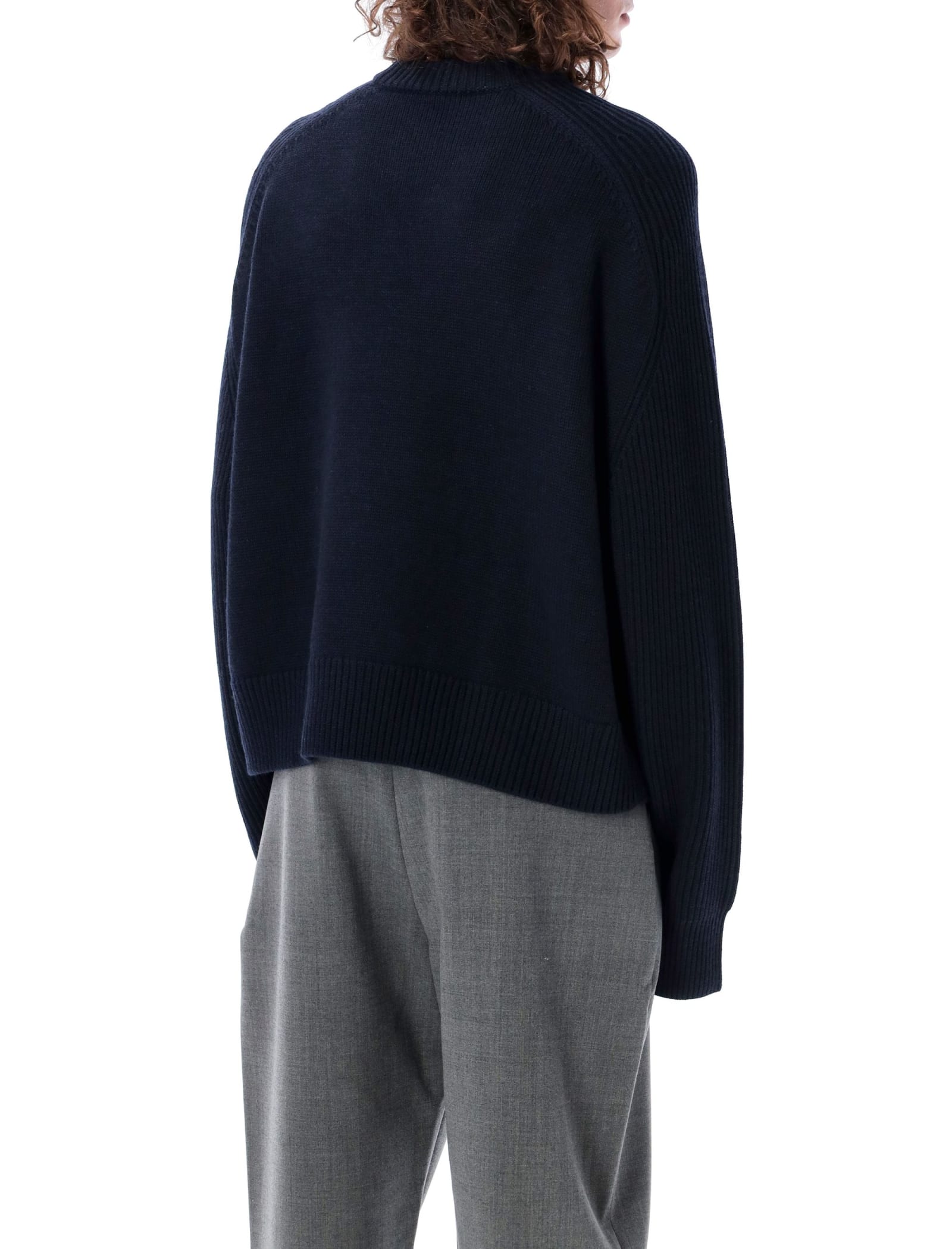 Shop Studio Nicholson Fisherman Sweater In Navy