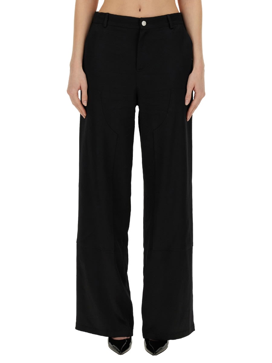 Shop M05ch1n0 Jeans Wide Leg Pants In Black