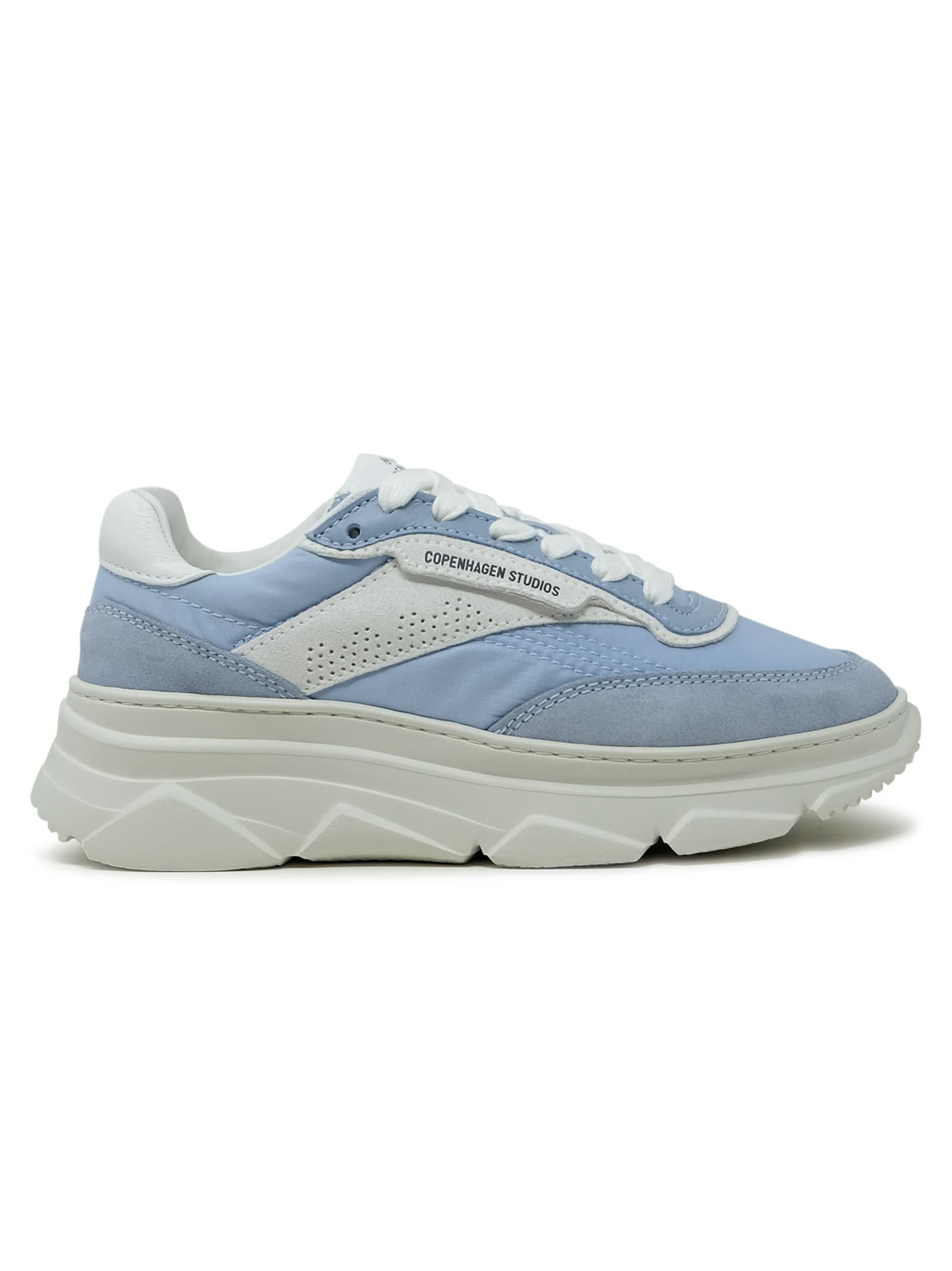 Light Blue Suede/fabric Sneakers