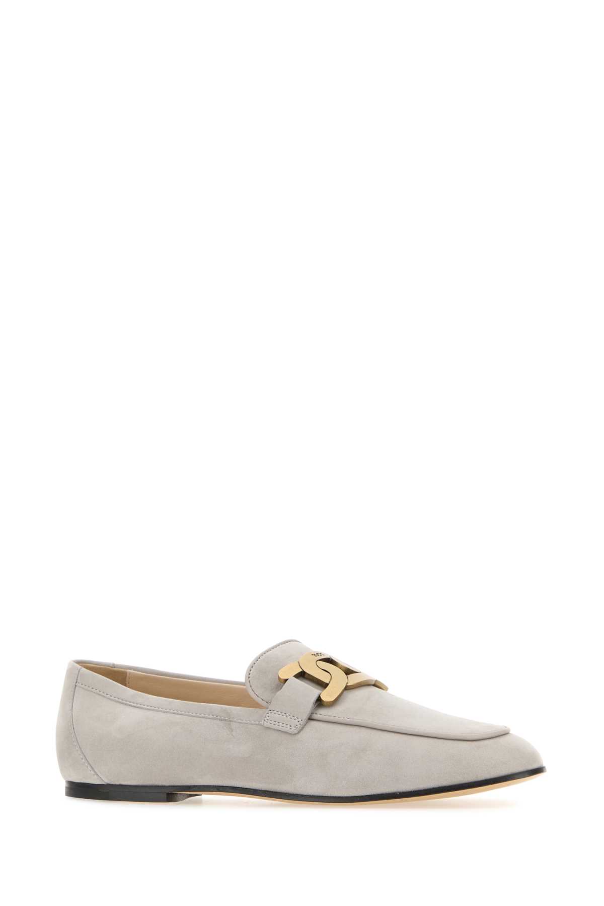 Shop Tod's Light Grey Suede Kate Loafers In B416