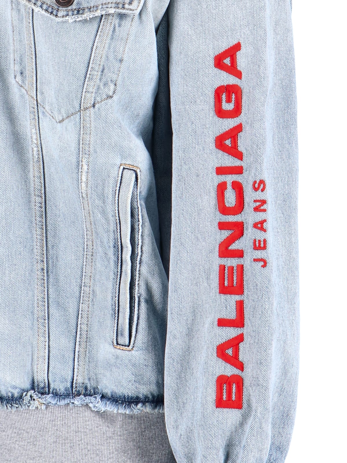 Balenciaga Cut-up Sweatshirt Jacket In Blue