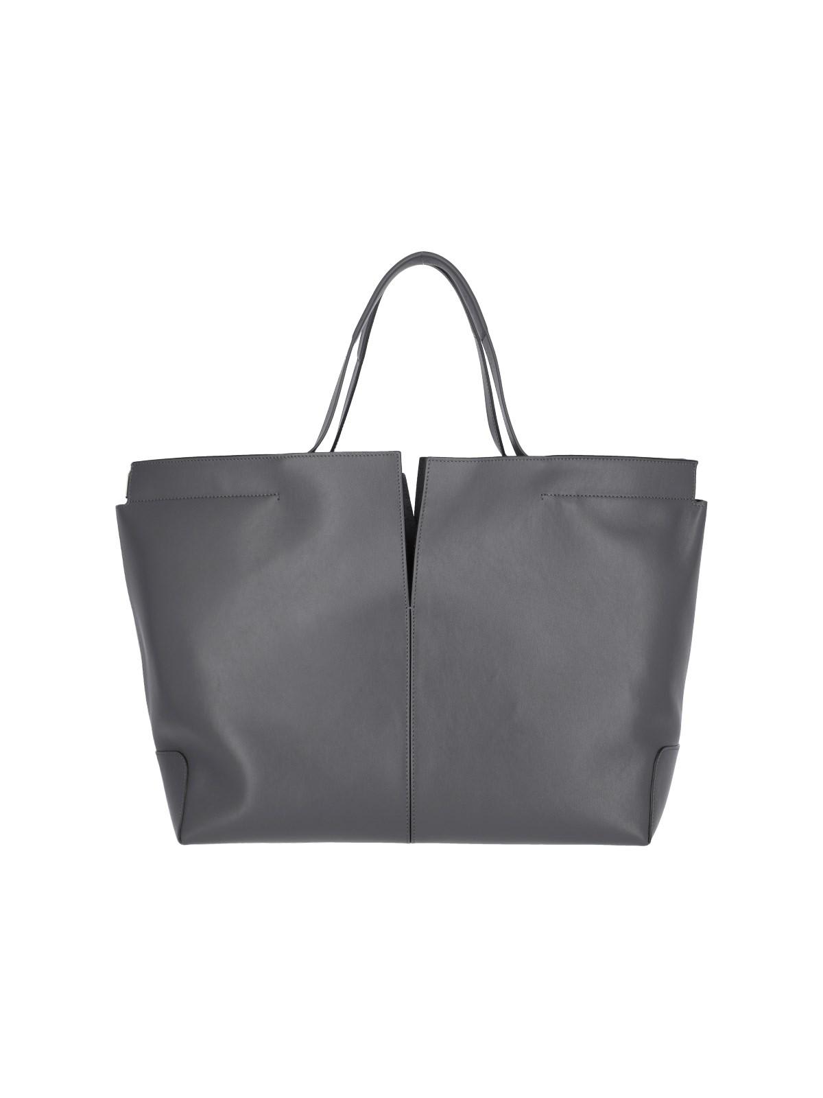 Shop Tod's Medium Tote Bag Di Folio In Grigio