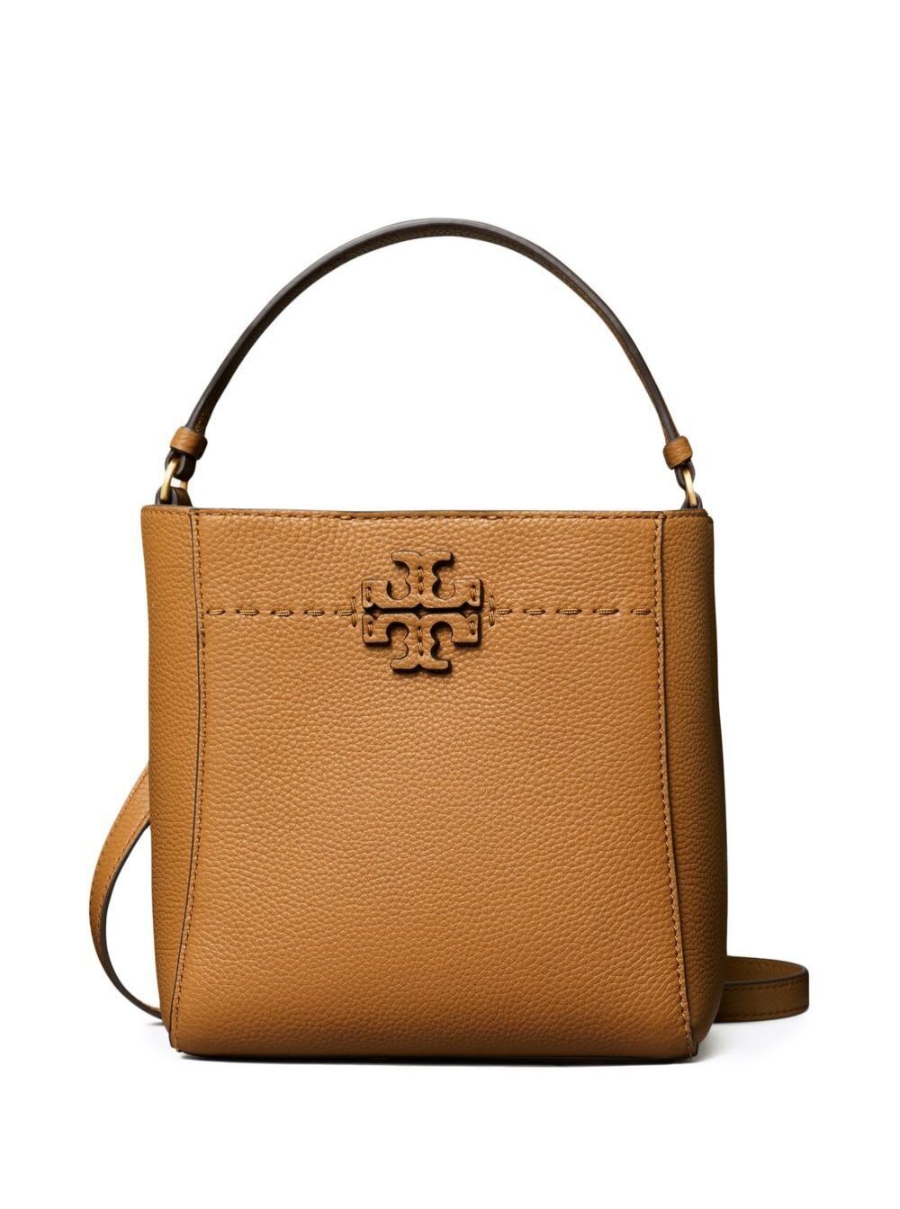 Tory Burch Beige Handbag With Tonal Logo Detail In Grainy Leather Woman