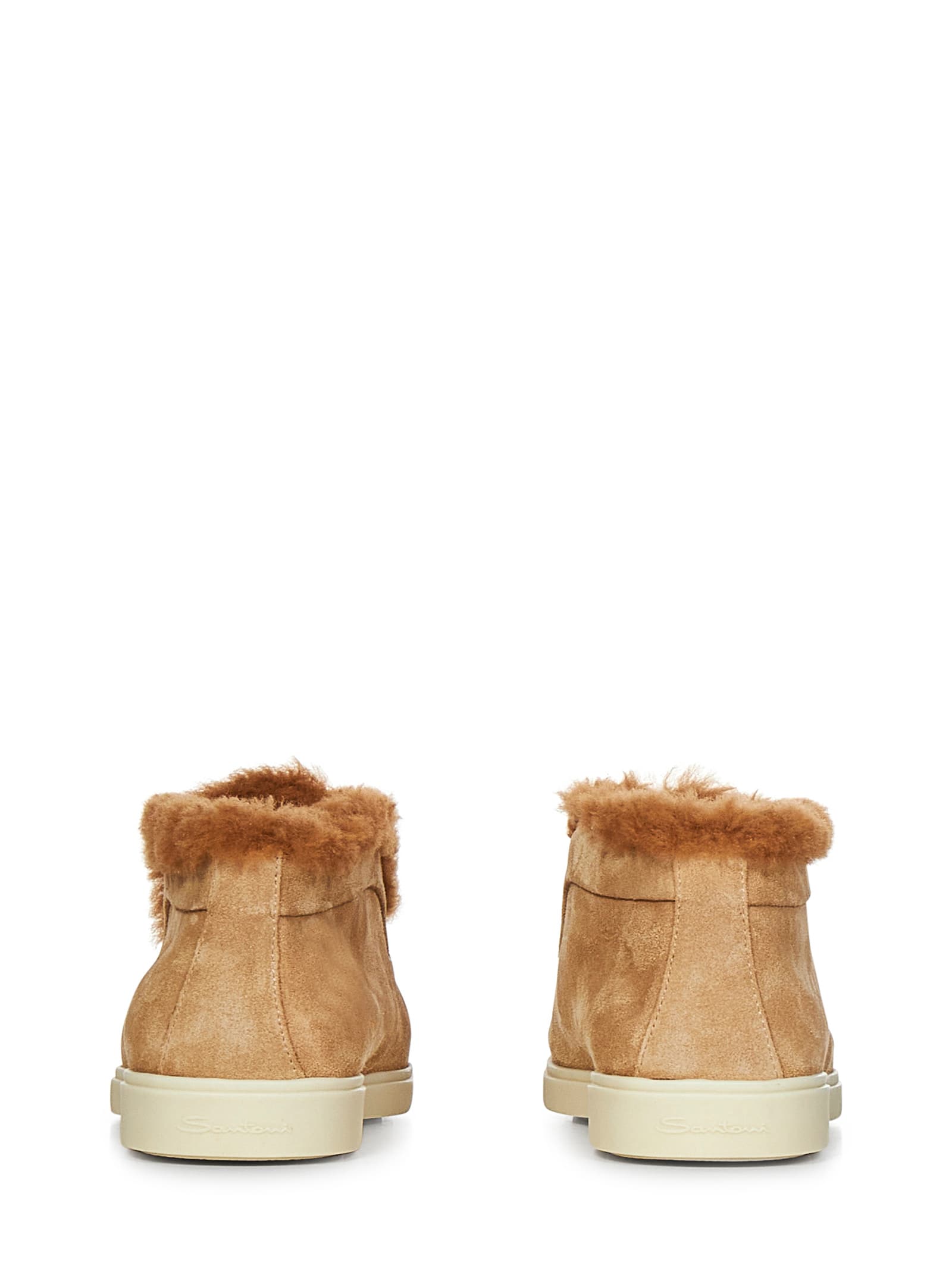 Shop Santoni Desert Boots In Beige